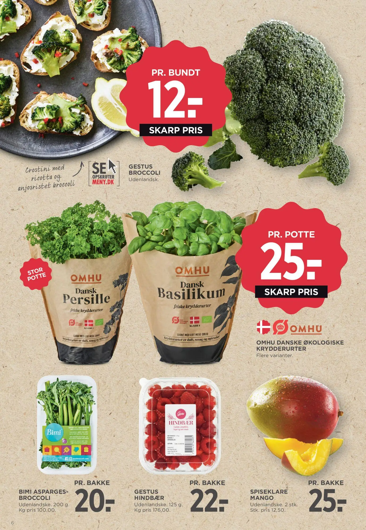Meny tilbudsavis – gyldig fra 10.04.2026 | Side: 6 | Produkter: Mango, Hindbær, Kager, Persille