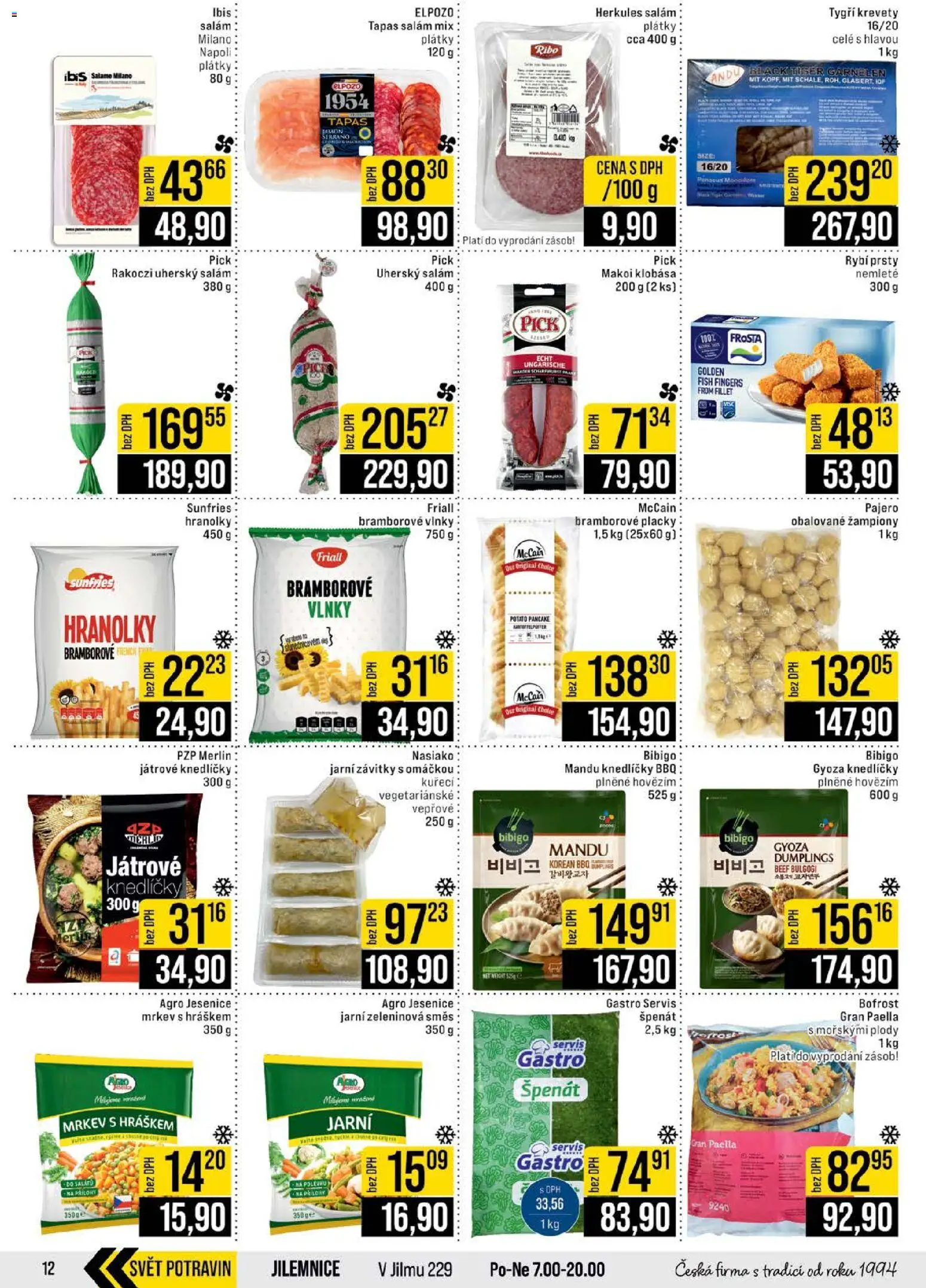 Jip leták - Cash & Carry od 10.12.2025 | Strana: 12 | Produkty: Tiger, Hranolky, Špenát, Uherský salám