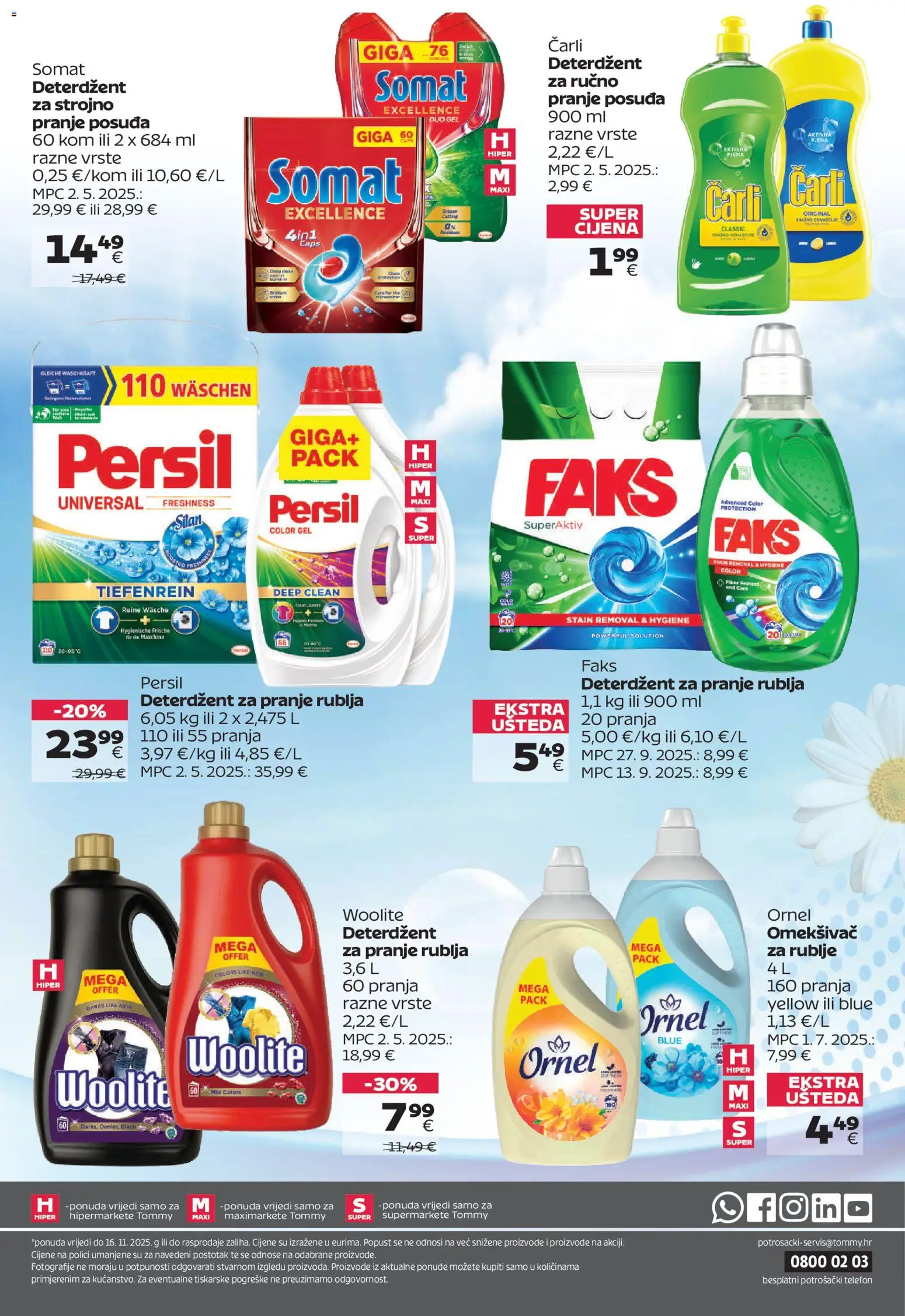 Tommy katalog | vrijedi od 03.11.2025 | Stranica: 8 | Proizvodi: Deterdžent za pranje rublja, Somat, Telefon, Persil
