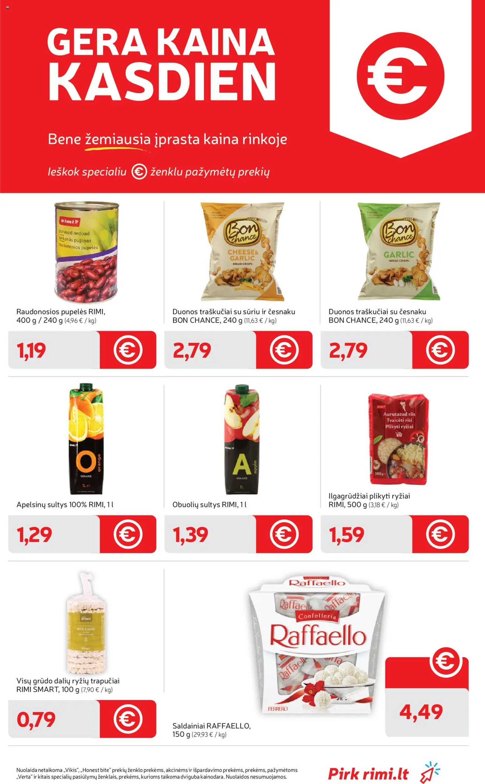 Rimi akcijos nuo 28.04.2026 | Puslapis: 9 | Prekių: Pupelės, Ryžiai, Saldainiai, Traškučiai