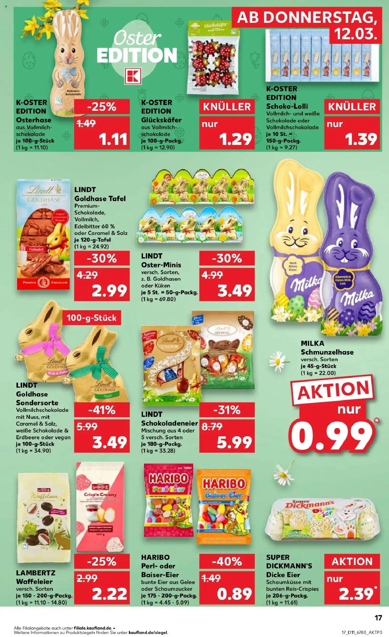 Kaufland Prospekt Bentwisch	 – gültig ab 09.03.2026 | Seite: 29 | Produkte: Eier, Schokolade, Milka, Salz