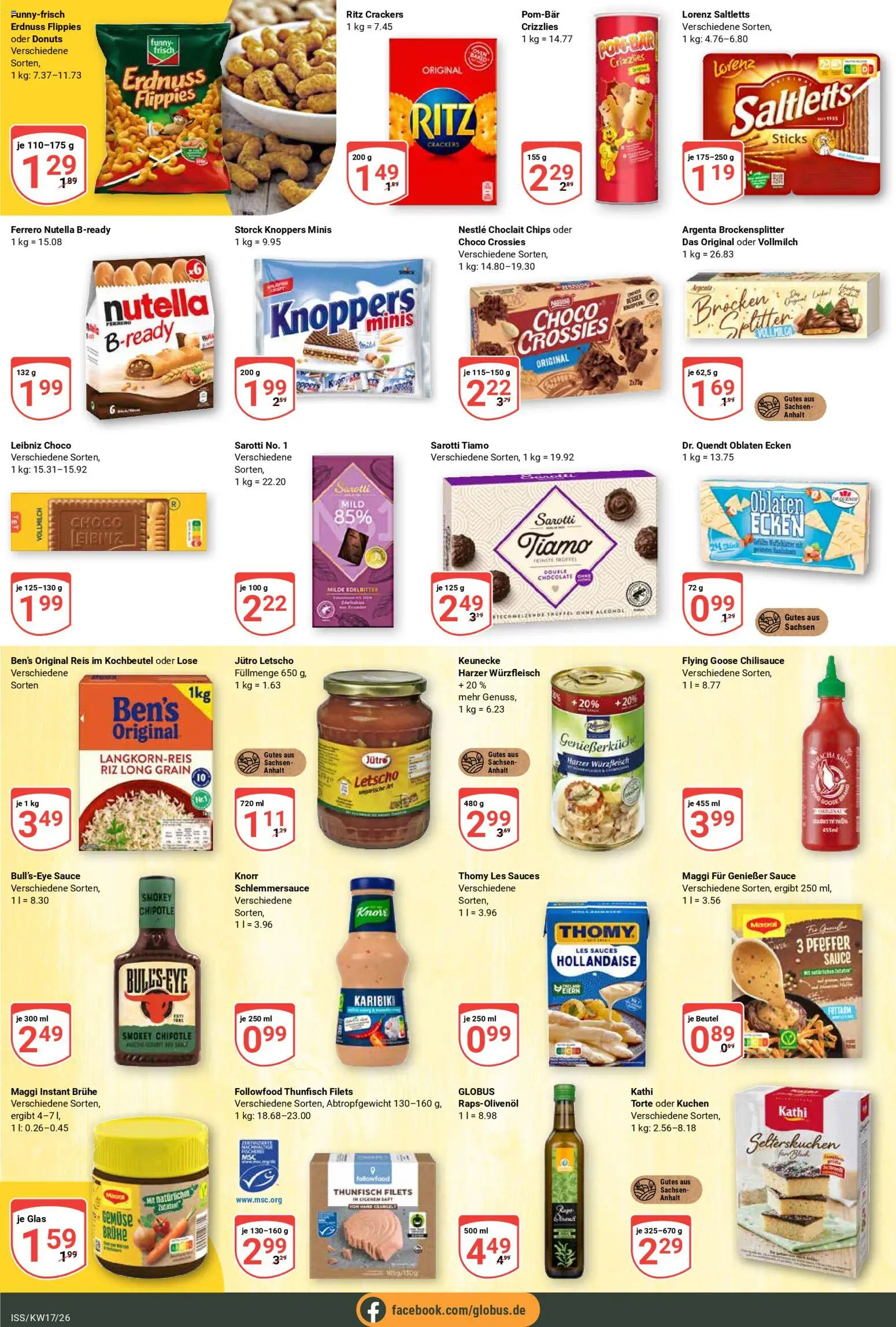 Globus Prospekt 	 – gültig ab 20.04.2026 | Seite: 16 | Produkte: Thomy les sauces, Thunfisch, Nutella, Pfeffer