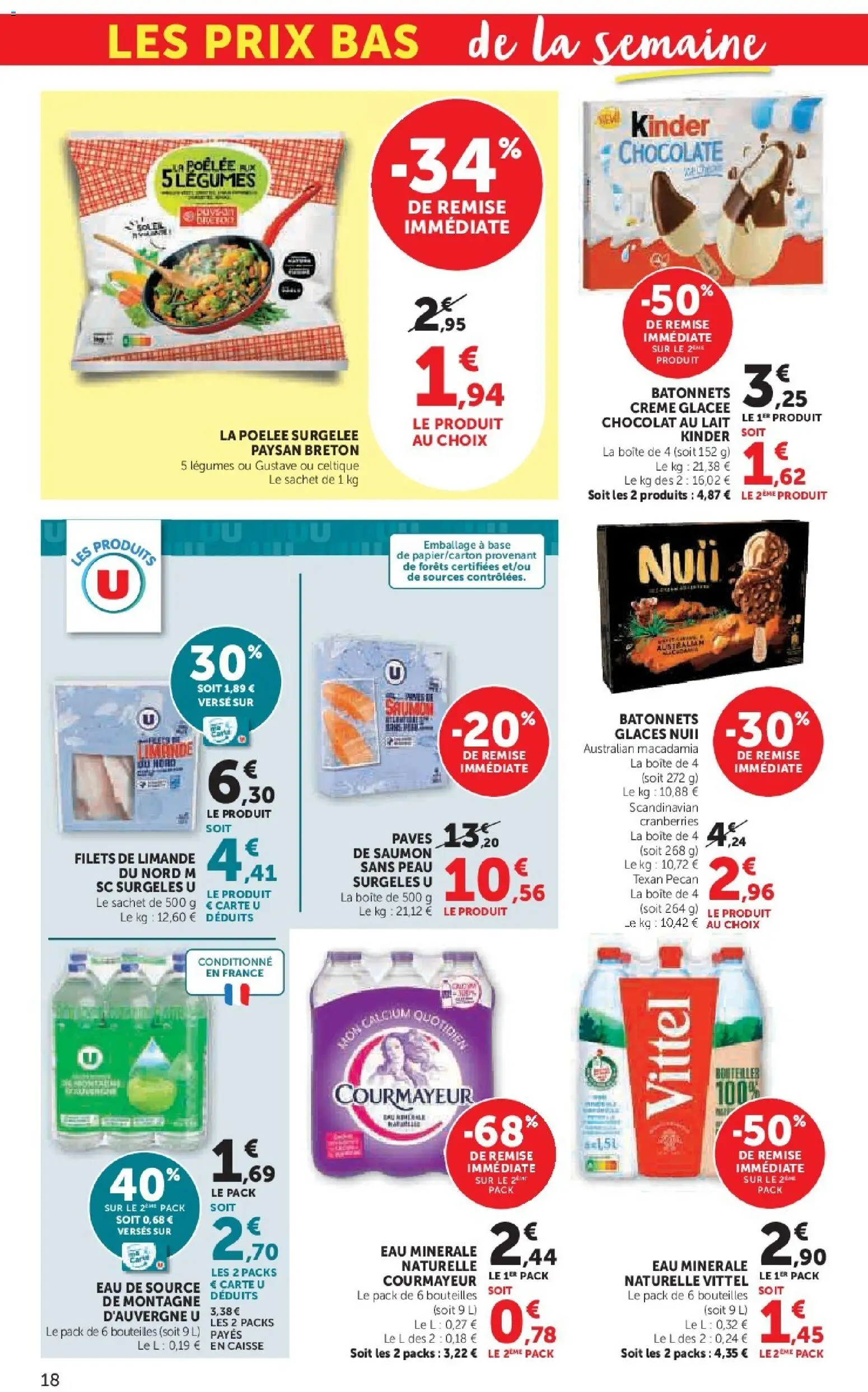 {H1} | Page: 18 | Produits: Glaces, Lait, Chocolat, Saumon