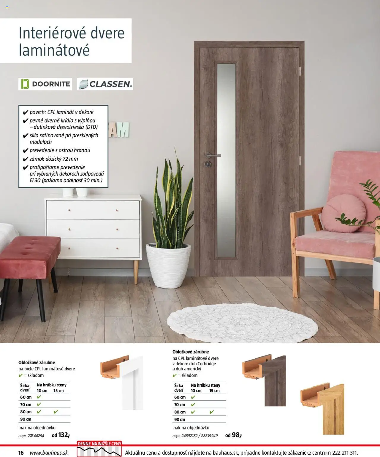 Nové Bauhaus akcie – leták je platný od 08.09.2025 | Strana: 16 | Produkty: Dvere, Interiérové dvere