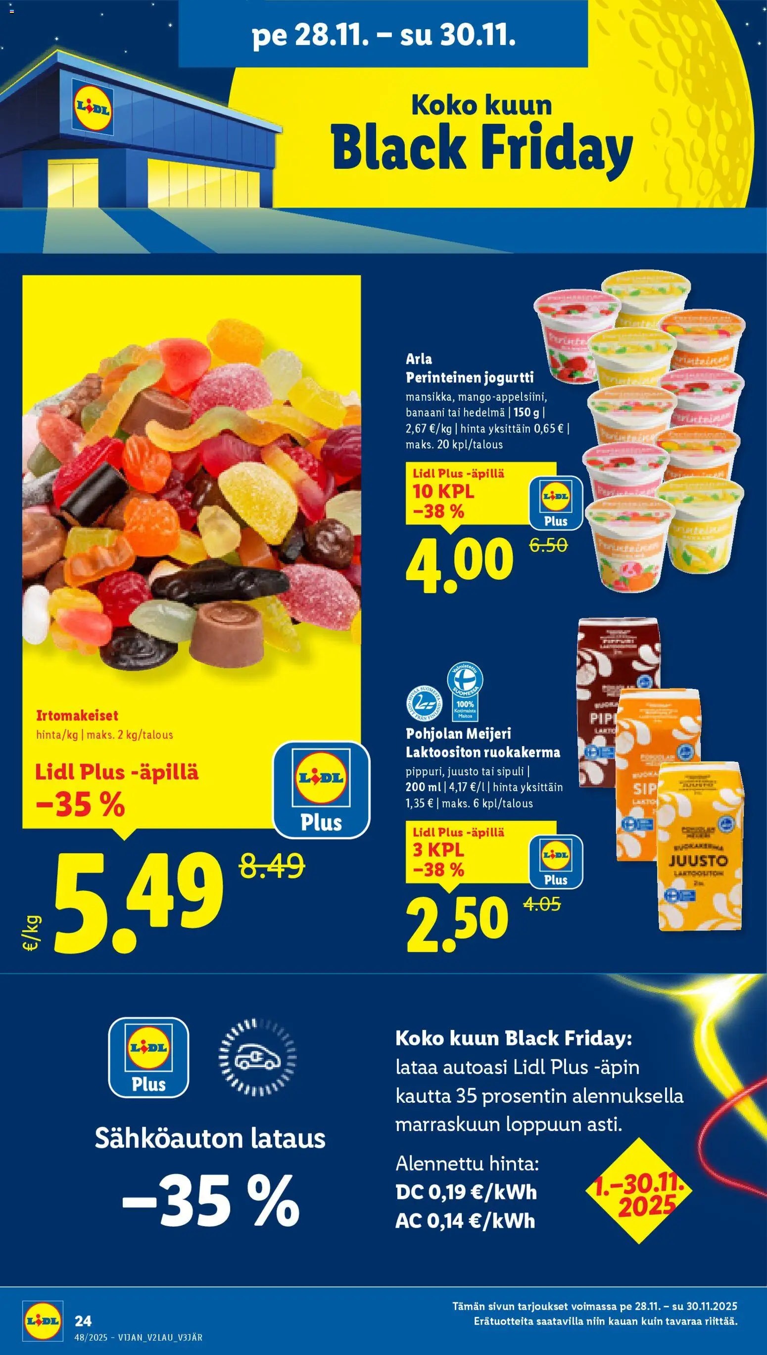 Lidl tarjoukset - Tampere – voimassa 27.11.2025 alkaen | Sivu: 28 | Tuotteet: Irtomakeiset, Juusto, Jogurtti