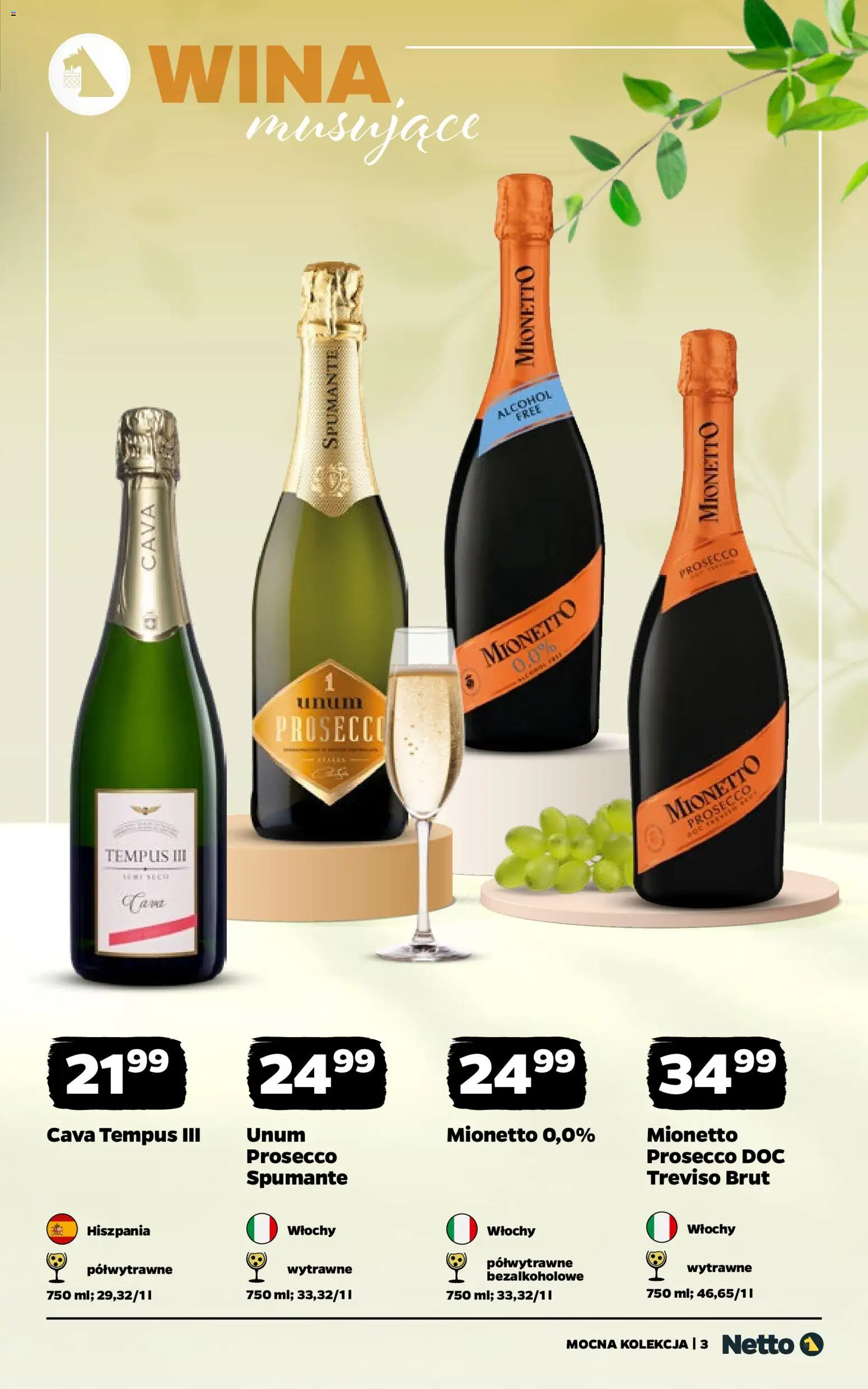 Netto gazetka - Wina od 16.03.2026 | Strona: 3 | Produkty: Mionetto prosecco, Prosecco