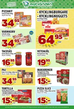 Matvärlden - erbjudanden - Tensta - Förhandsvisning av reklamblad från butik Matvärlden aktuell från 24.11.2025 | Sida: 7 | Produkter: Varmkorv, Tacosås, Makaroner, Pizzakit