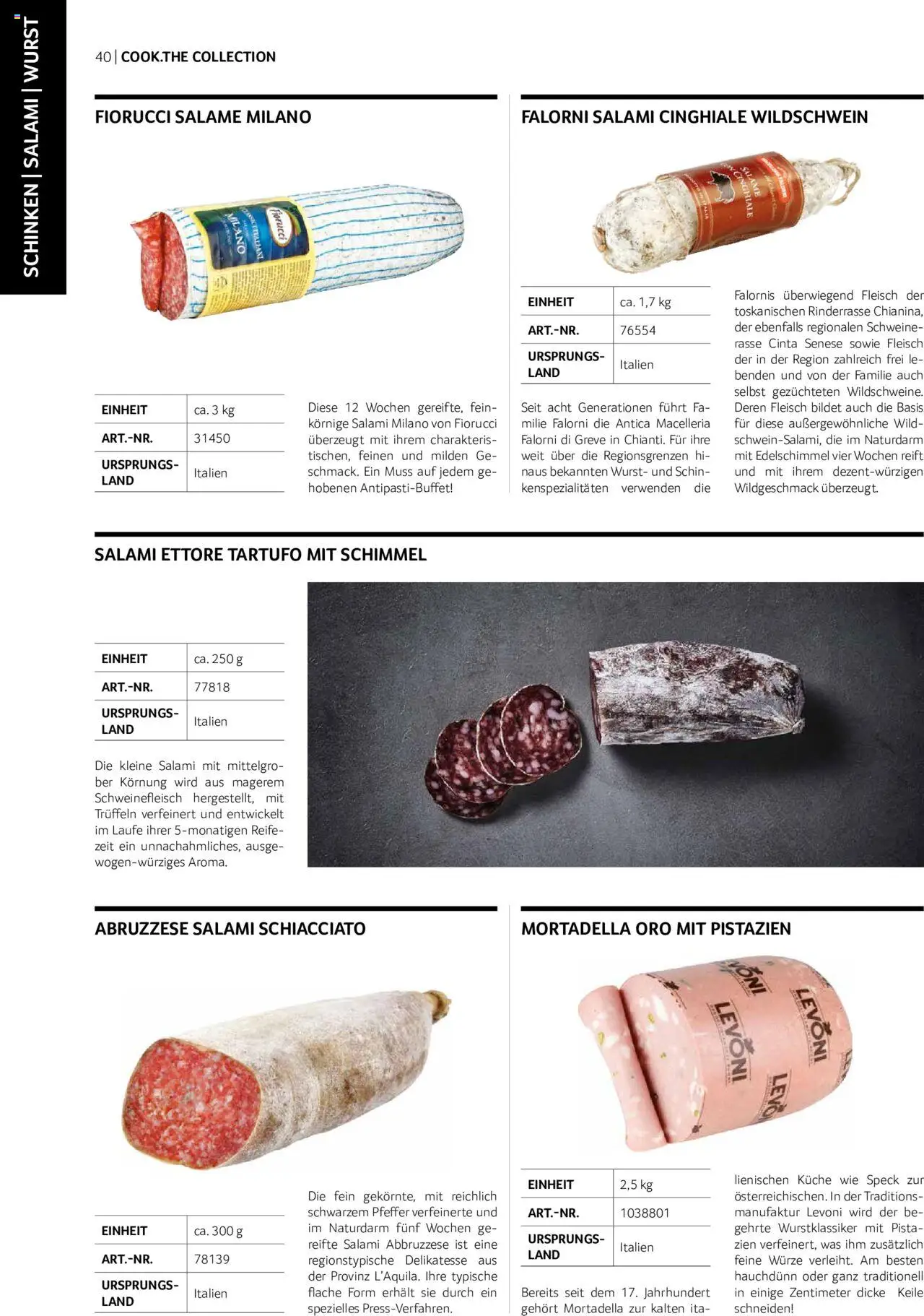 Transgourmet Cook Look-Book gültig ab 01.09.2023 | Seite: 40 | Produkte: Pfeffer, Wurst, Salami, Schinken