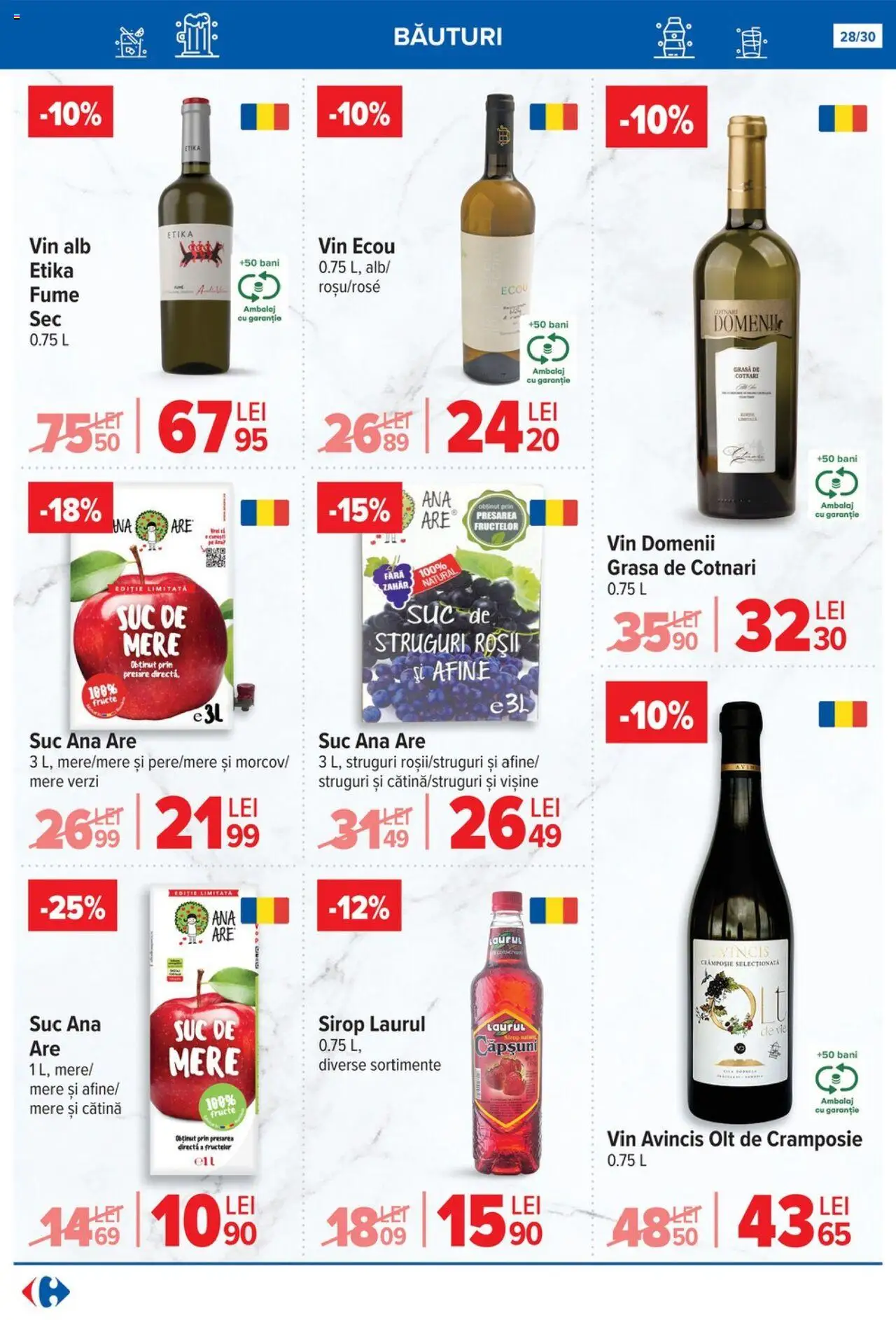 Carrefour catalog - Special AFF Made in RO – valabil de la 16.07.2025 | Pagină: 28 | Produse: Suc, Vin, Mere, Fructe