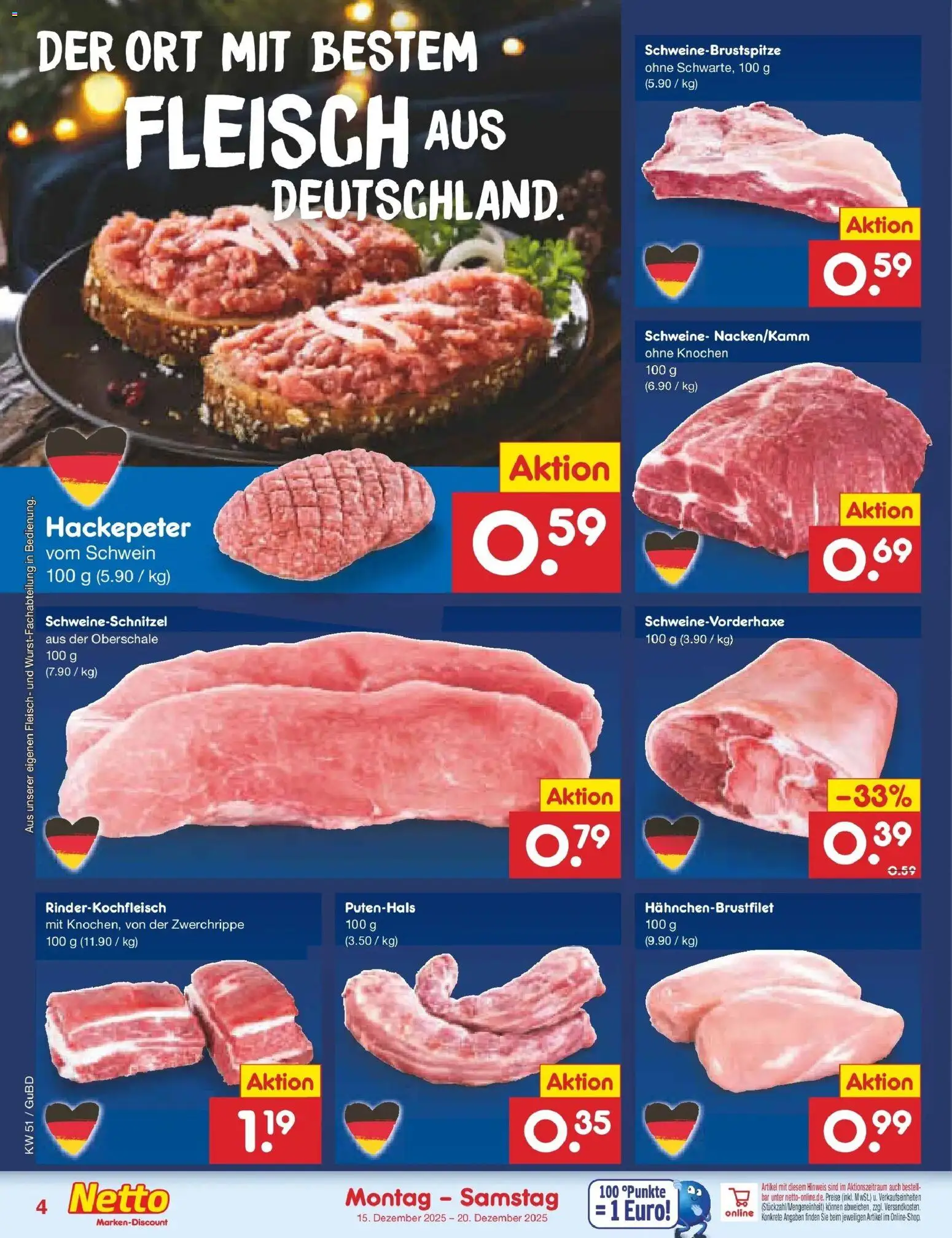 Netto Marken-Discount prospekt Augustusburg	 – gültig ab 15.12.2025 | Seite: 4 | Produkte: Fleisch