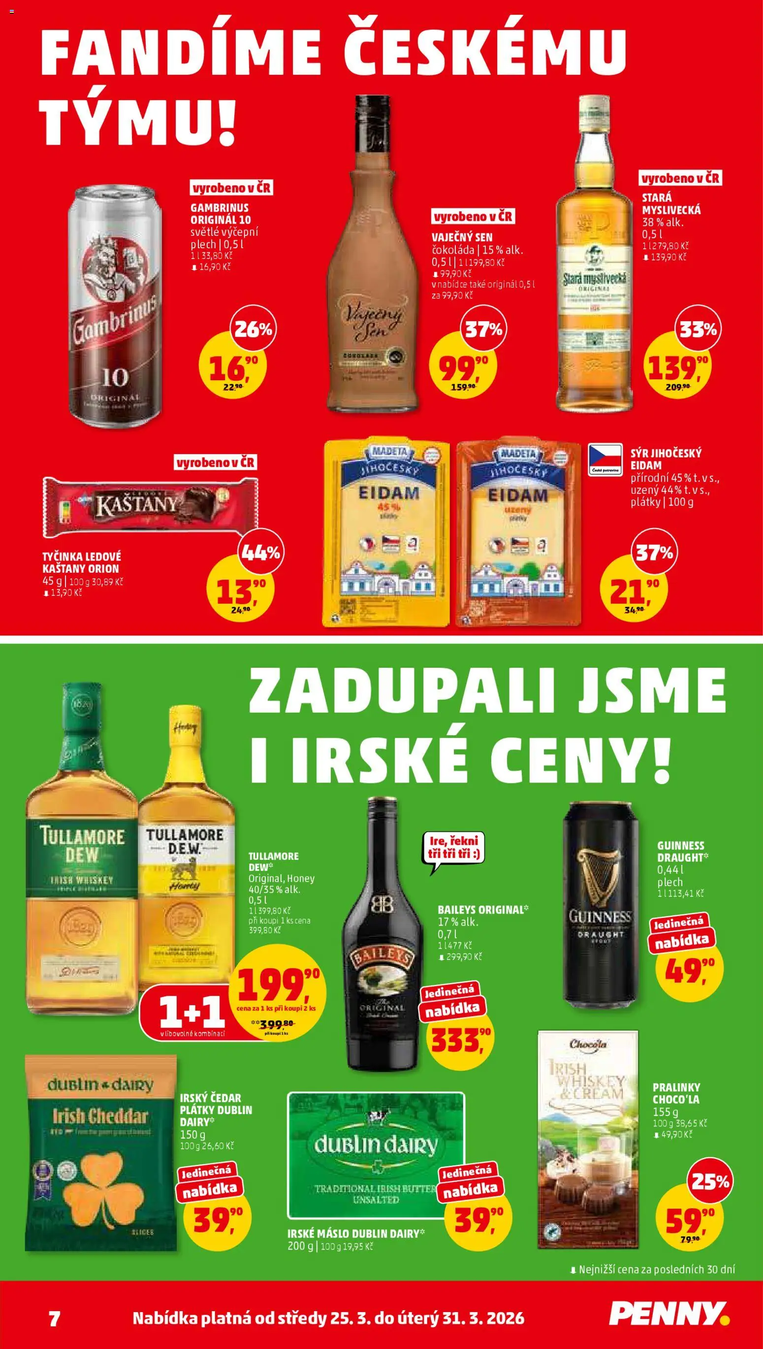 Penny Market leták od 25.03.2026 | Strana: 7 | Produkty: Sýr, Ledové kaštany, Cheddar, Gambrinus