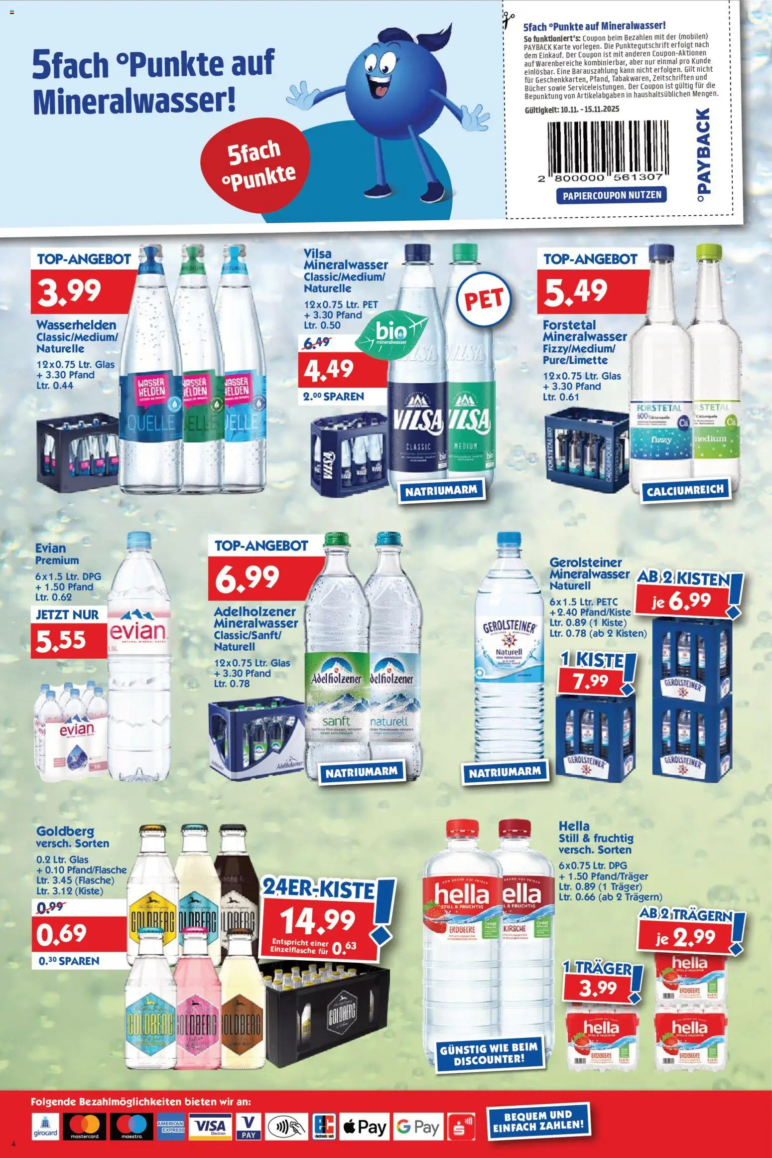 HOL’AB! Prospekt 	 – gültig ab 10.11.2025 | Seite: 4 | Produkte: Mineralwasser, Wasser, Hella, Gerolsteiner