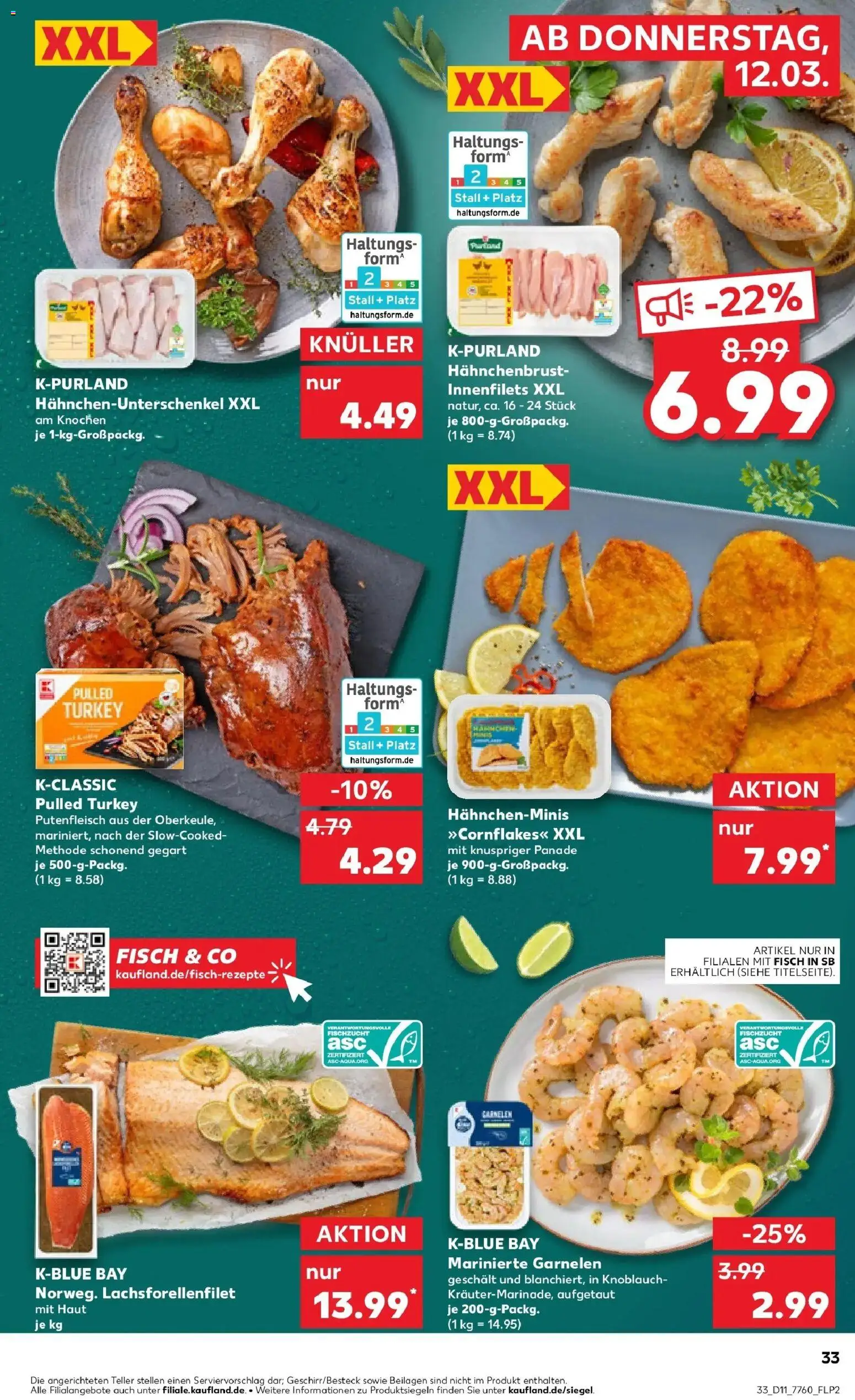 Kaufland Prospekt Donauwörth	 – gültig ab 12.03.2026 | Seite: 33 | Produkte: Garnelen, Fisch, Knoblauch, Hahnchenbrust