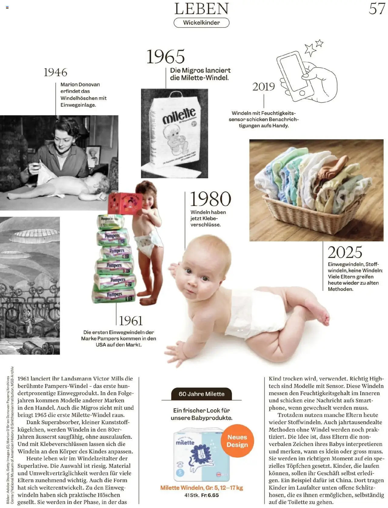 Migros - Magazin ab 25.08.2025 | Seite: 57 | Produkte: Toilette, Höschen, Bilder, Pampers