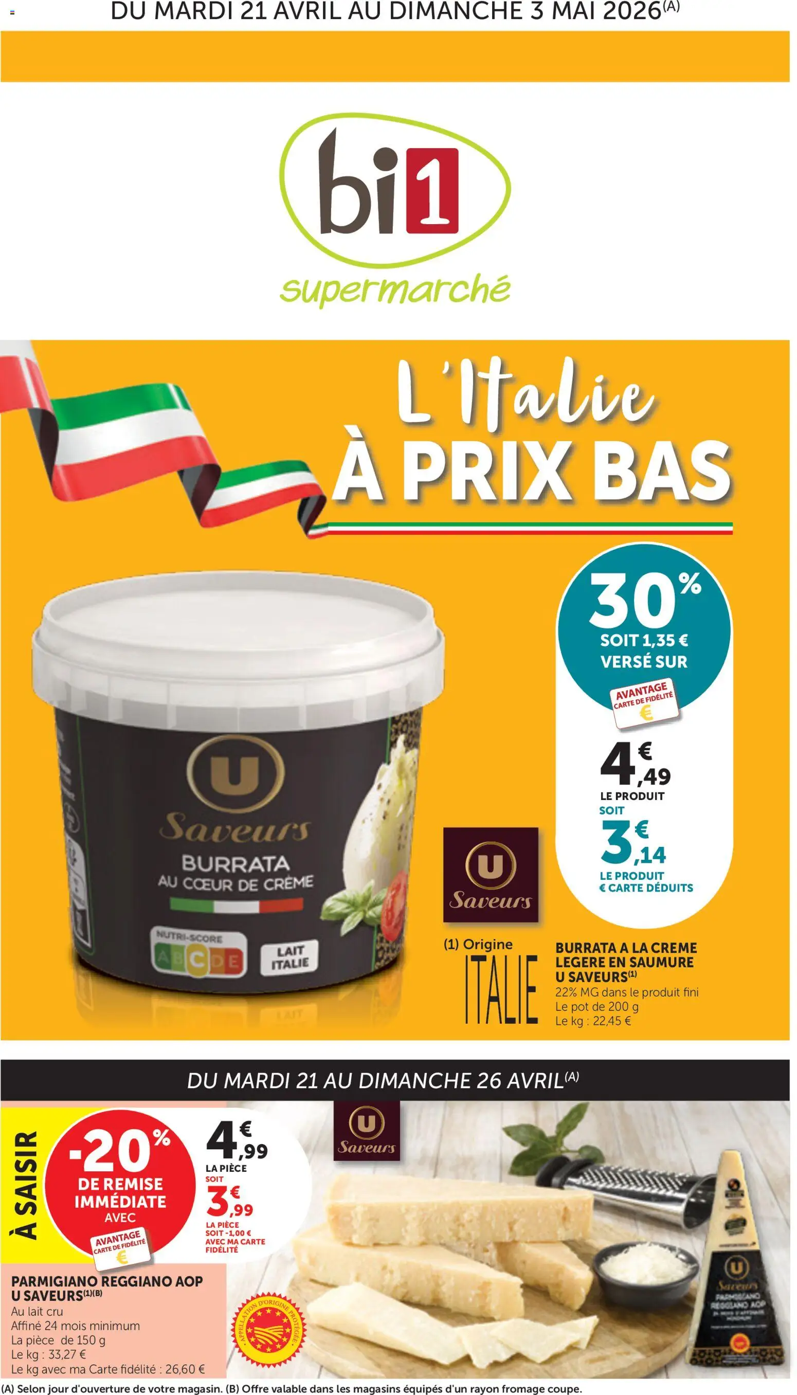 {H1} | Page: 1 | Produits: Lait, Burrata, Crème