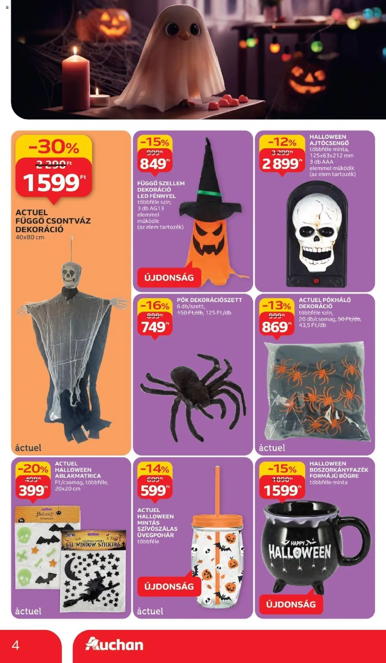 Auchan akciós ujság - amely érvényes a következő dátumtól: 02.10.2025 | Oldal: 4 | Termékek: Bögre, Dekoráció