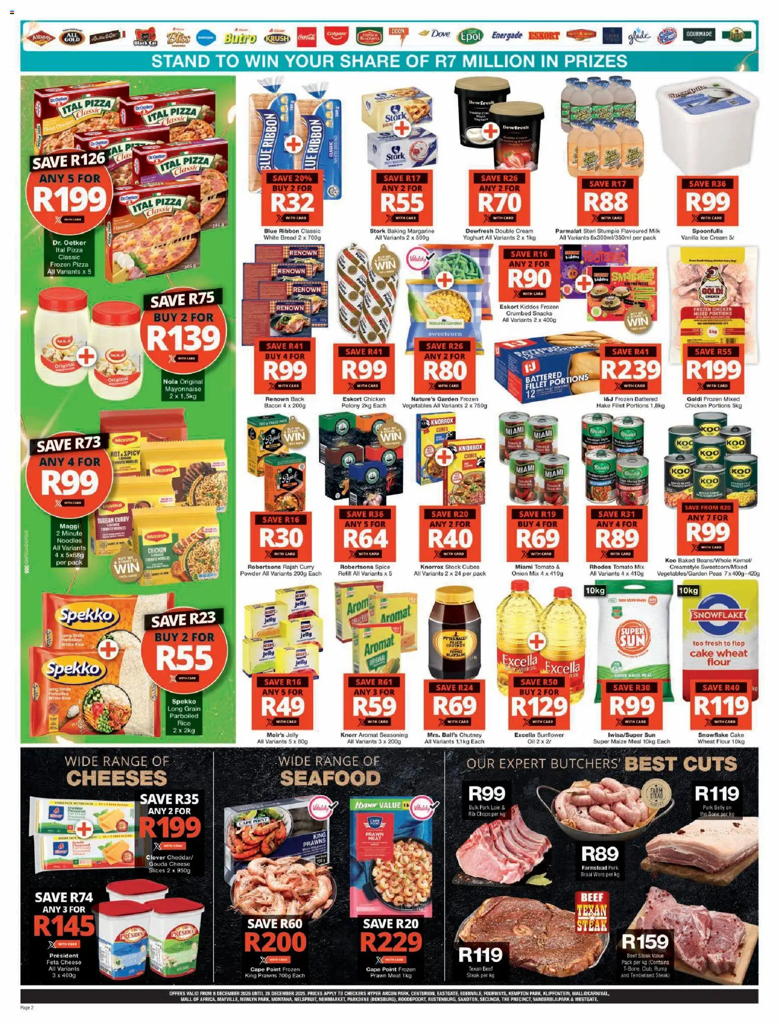 New Checkers catalogue – valid from 08.12.2025 | Page: 2 | Products: Chicken, Beef, Cream, Seafood