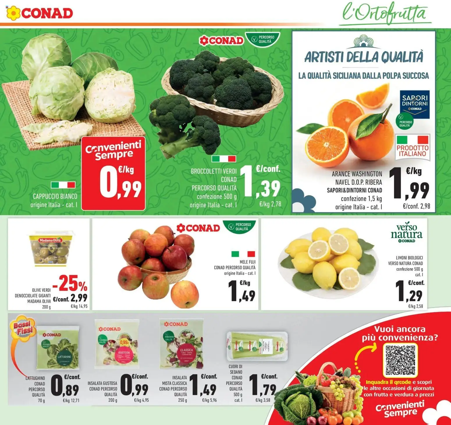 Volantino Conad del 14.01.2026 | Pagina: 21 | Prodotti: Mele, Arance, Broccoletti, Broccoli
