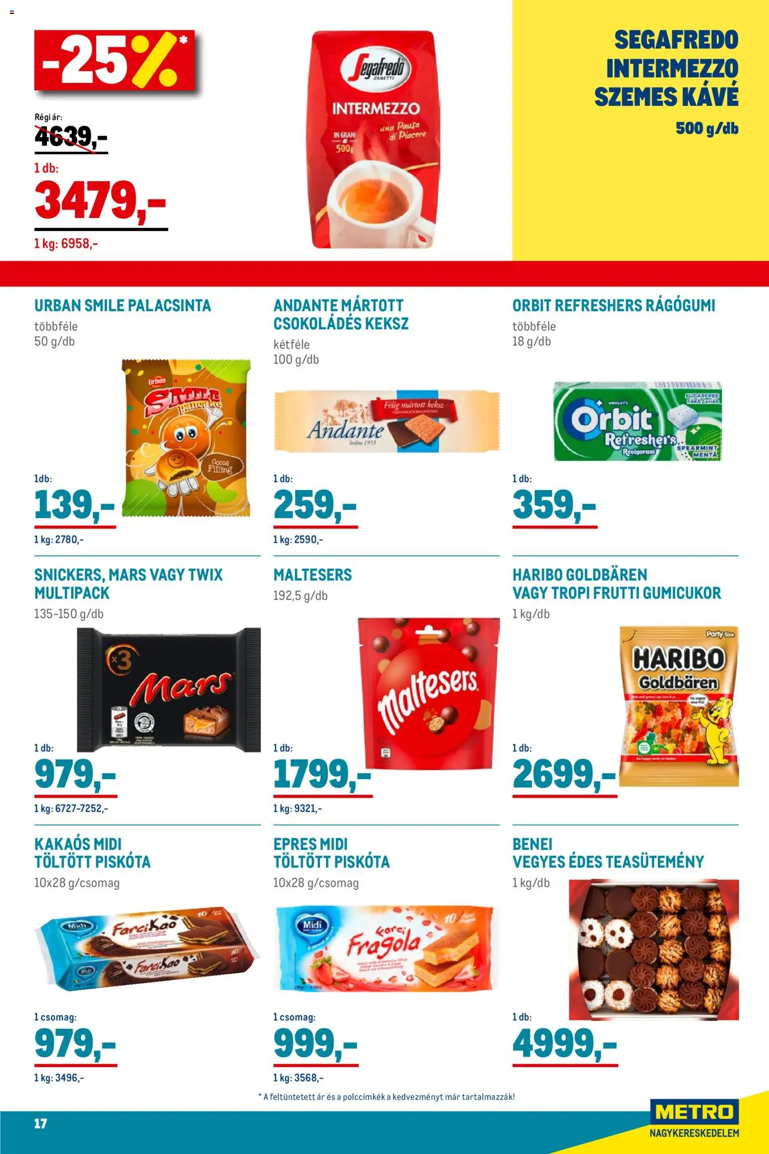 Metro akciós ujság - amely érvényes a következő dátumtól: 02.11.2025 | Oldal: 17 | Termékek: Piskóta, Teasütemény, Kávé, Szemes kávé