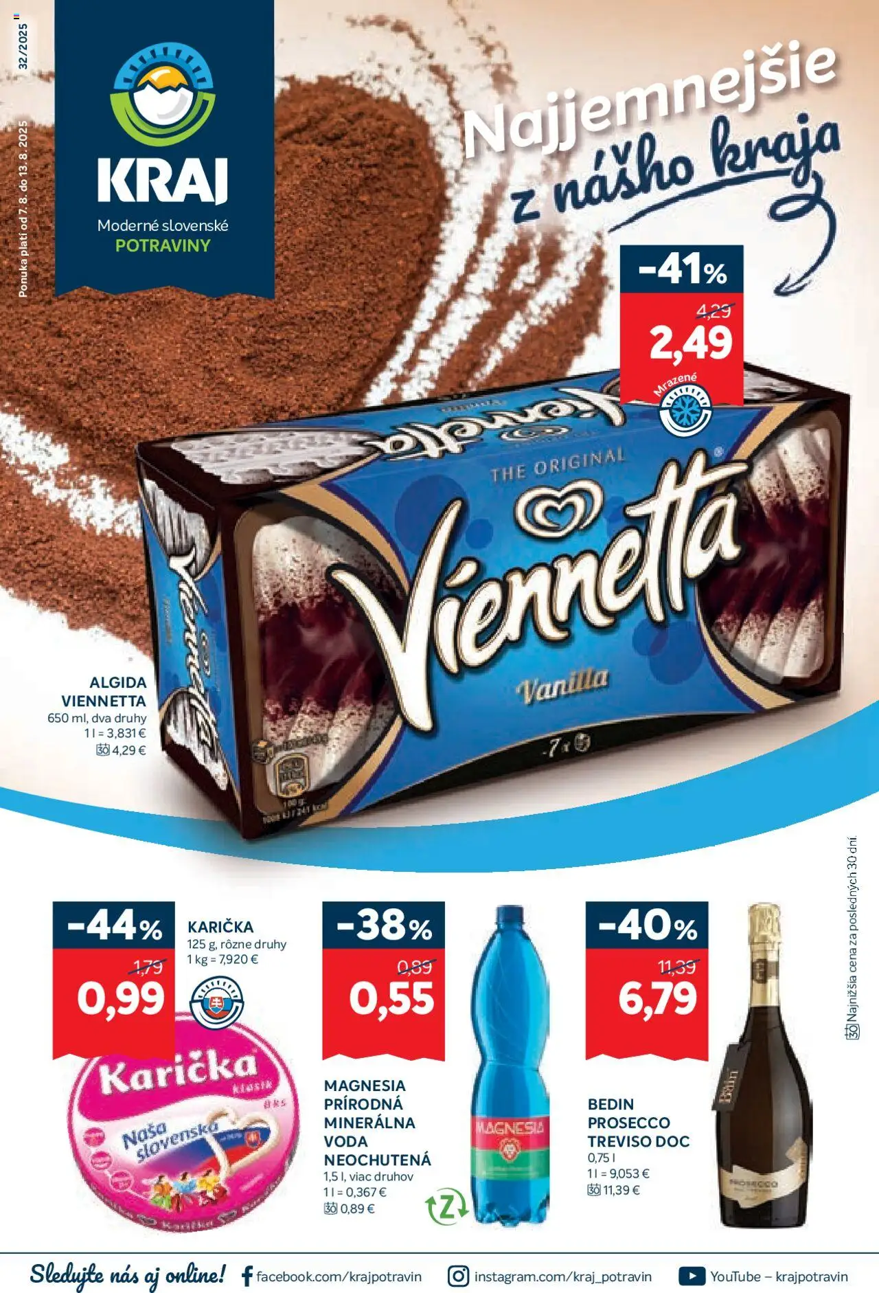 Kraj leták │ platný od 07.08.2025 | Strana: 1 | Produkty: Prosecco, Magnesia, Voda