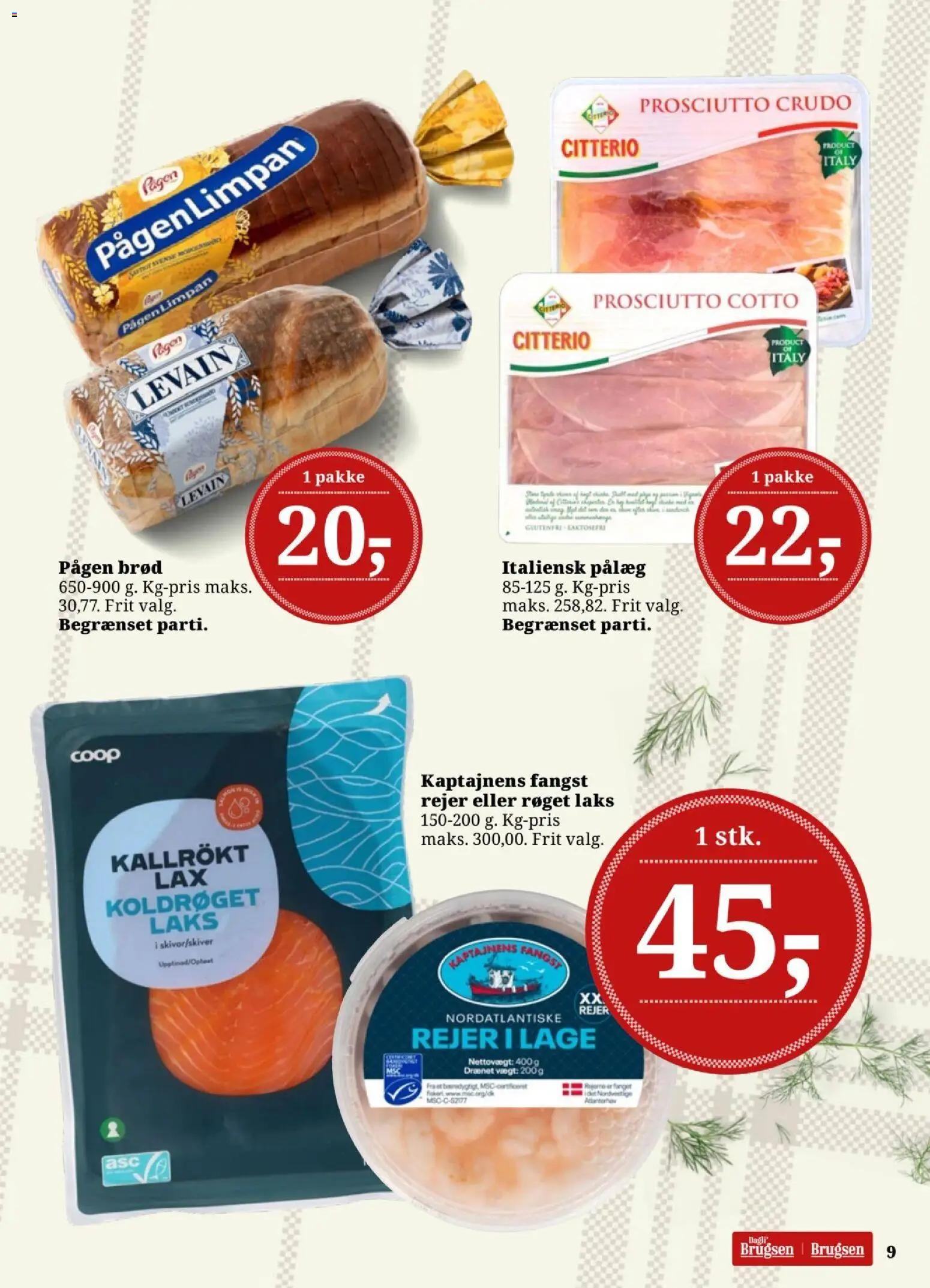 Dagli'Brugsen tilbudsavis – gyldig fra 13.03.2026 | Side: 10 | Produkter: Brød, Pålæg, Rejer