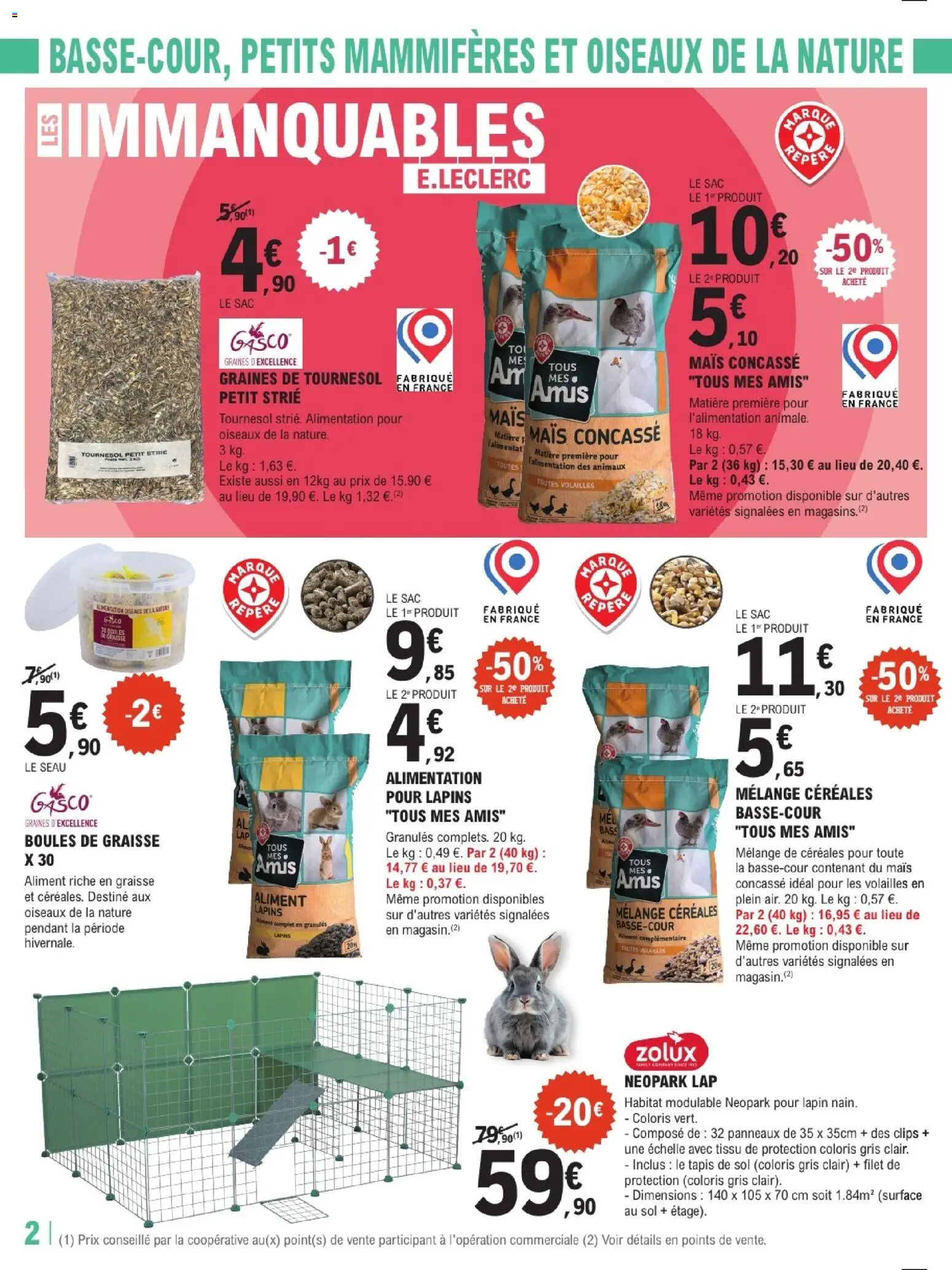 {H1} | Page: 2 | Produits: Sac, Lapin, Mais, Céréales