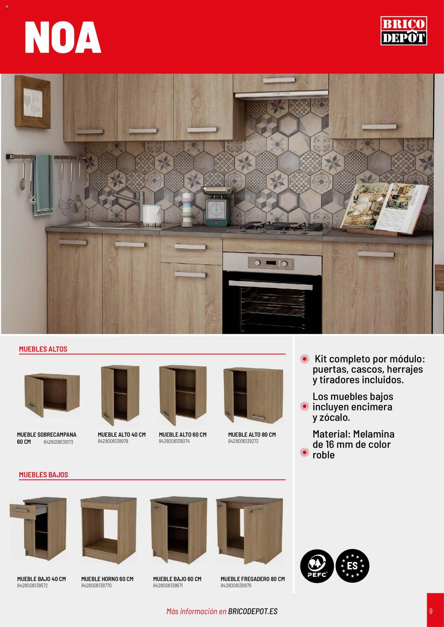 Brico Depôt Cocinas │ válido desde el 11.03.2026 | Página: 9 | Productos: Fregadero, Muebles, Horno