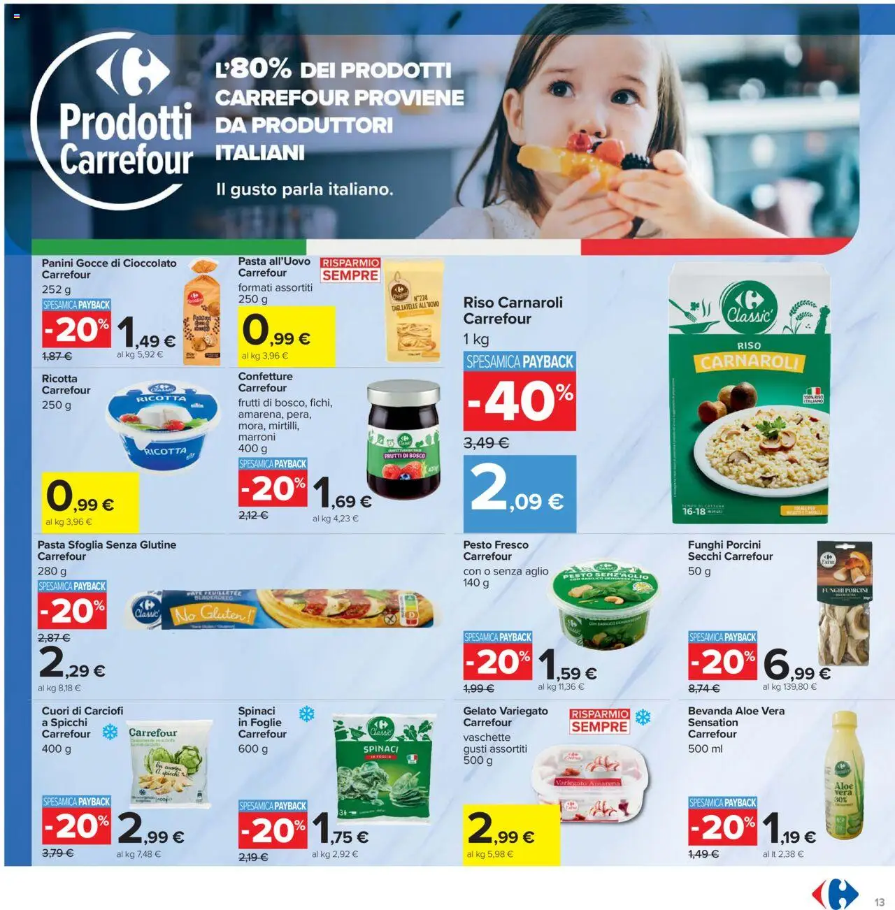 Volantino Carrefour del 10.10.2025 | Pagina: 13 | Prodotti: Paté, Riso Carnaroli, Riso, Tagliatelle