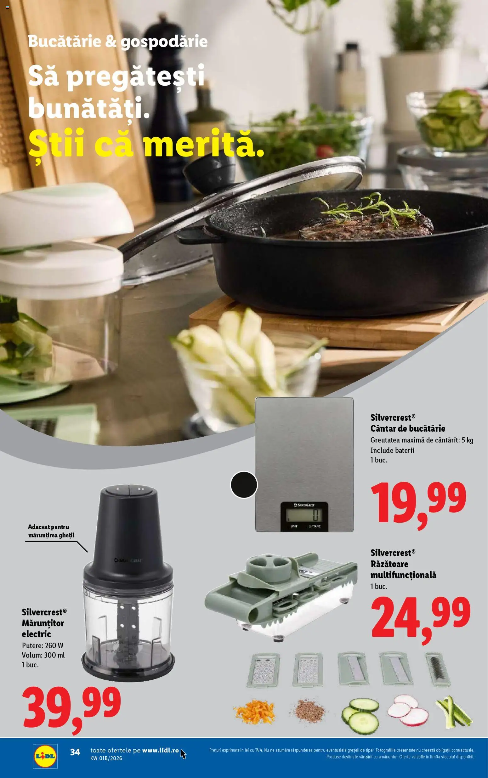Noul catalog Lidl – valabil de la 02.01.2026 | Pagină: 34 | Produse: Răzătoare, Cântar, Bucătărie, Baterii
