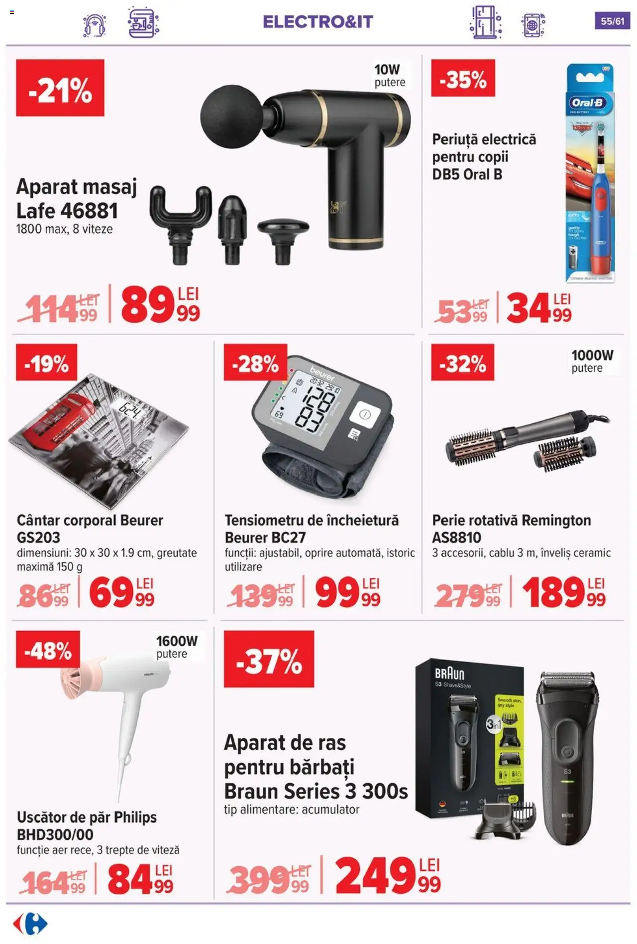 Catalog Carrefour – valabil de la 20.08.2025 | Pagină: 56 | Produse: Delgeç, Tensiometru, Uscător, Uscător De Păr