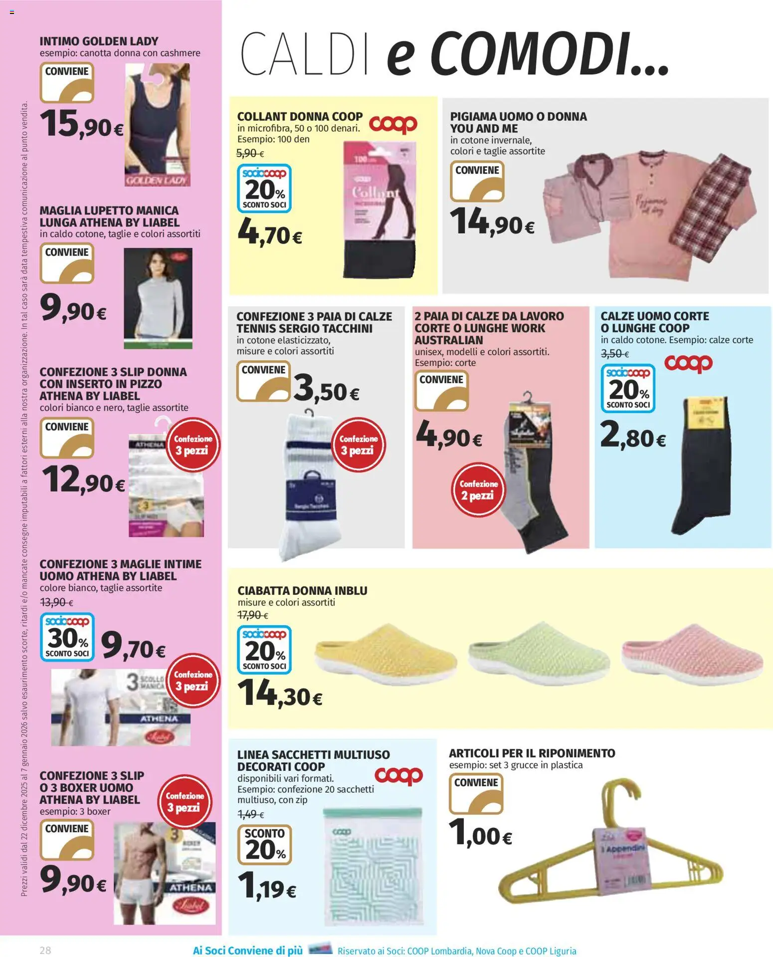 Volantino COOP del 22.12.2025 | Pagina: 28 | Prodotti: Canotta, Slip, Boxer, Grucce