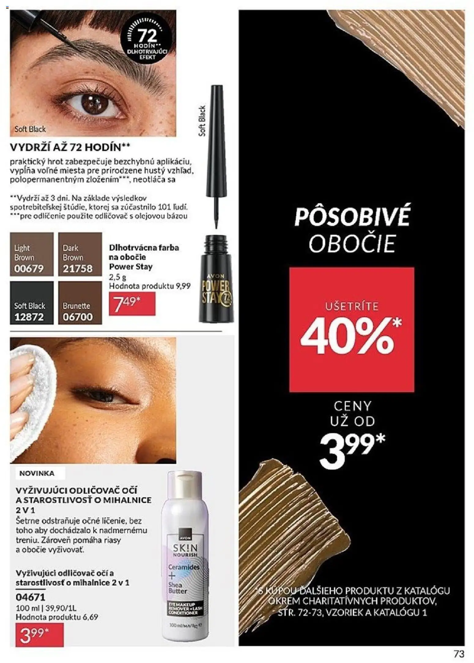 Nové Avon akcie – leták je platný od 01.12.2025 | Strana: 73 | Produkty: Odličovač, Odličovač očí