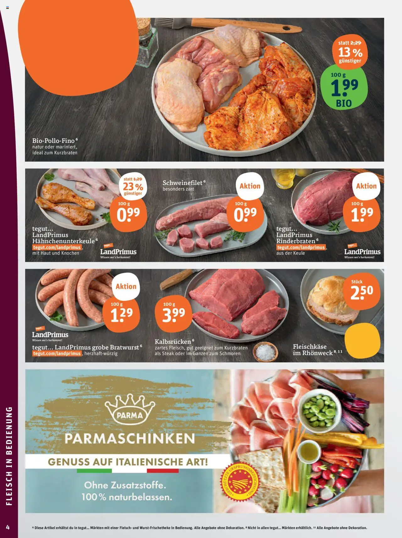Tegut Prospekt 	 – gültig ab 25.09.2025 | Seite: 6 | Produkte: Rinderbraten, Bratwurst, Steak, Fleisch