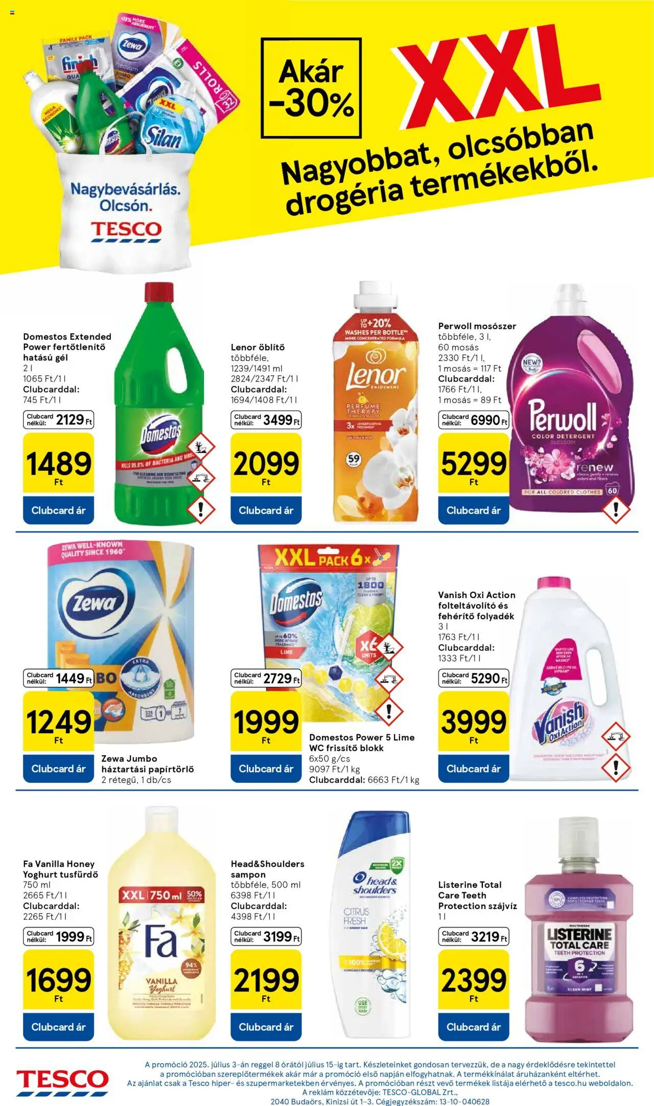 Tesco akciós ujság - amely érvényes a következő dátumtól: 03.07.2025 | Oldal: 6 | Termékek: Papírtörlő, Öblítő, WC, Sampon