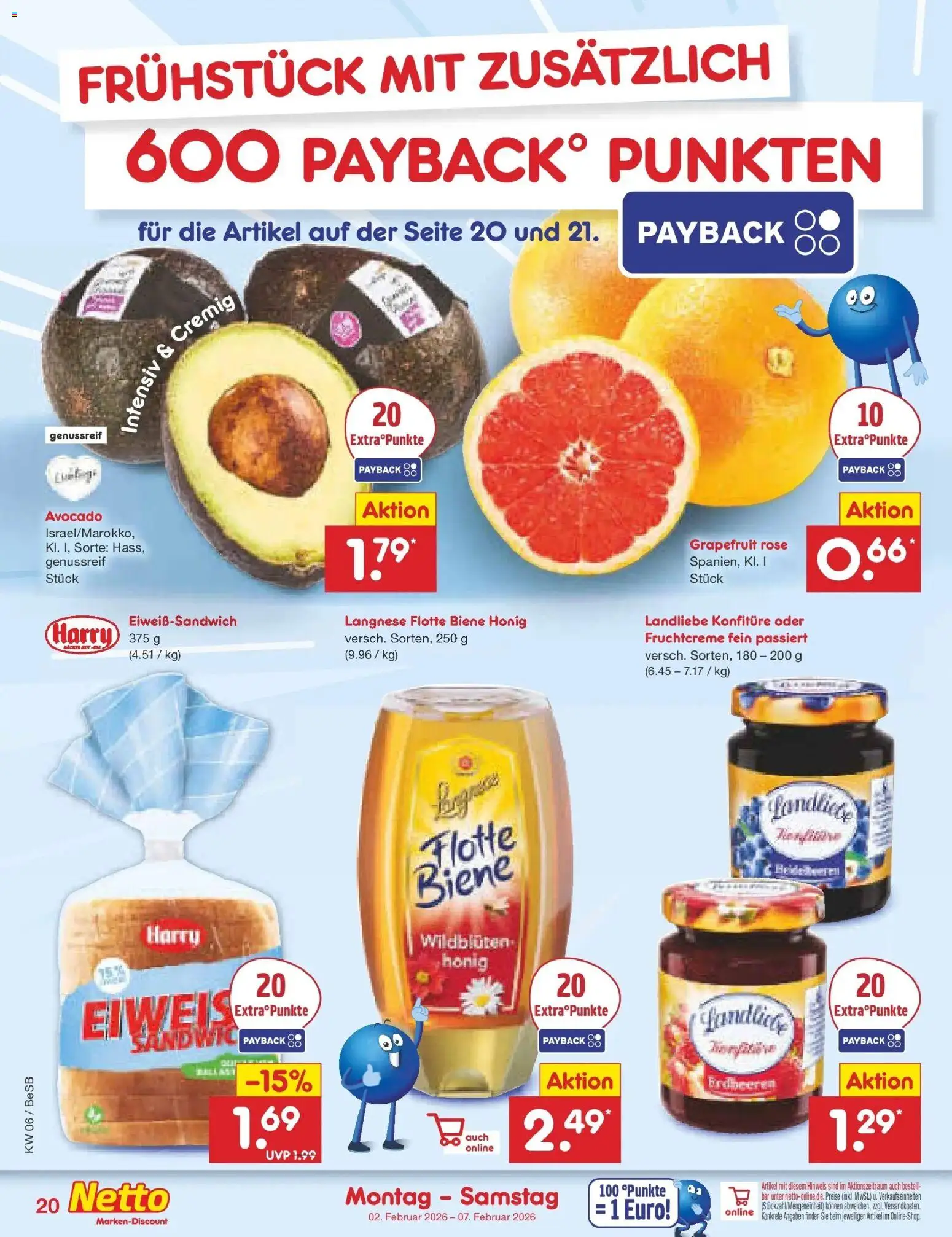 Netto Marken-Discount prospekt Kremmen	 – gültig ab 02.02.2026 | Seite: 26 | Produkte: Langnese, Avocado, Grapefruit, Erdbeeren