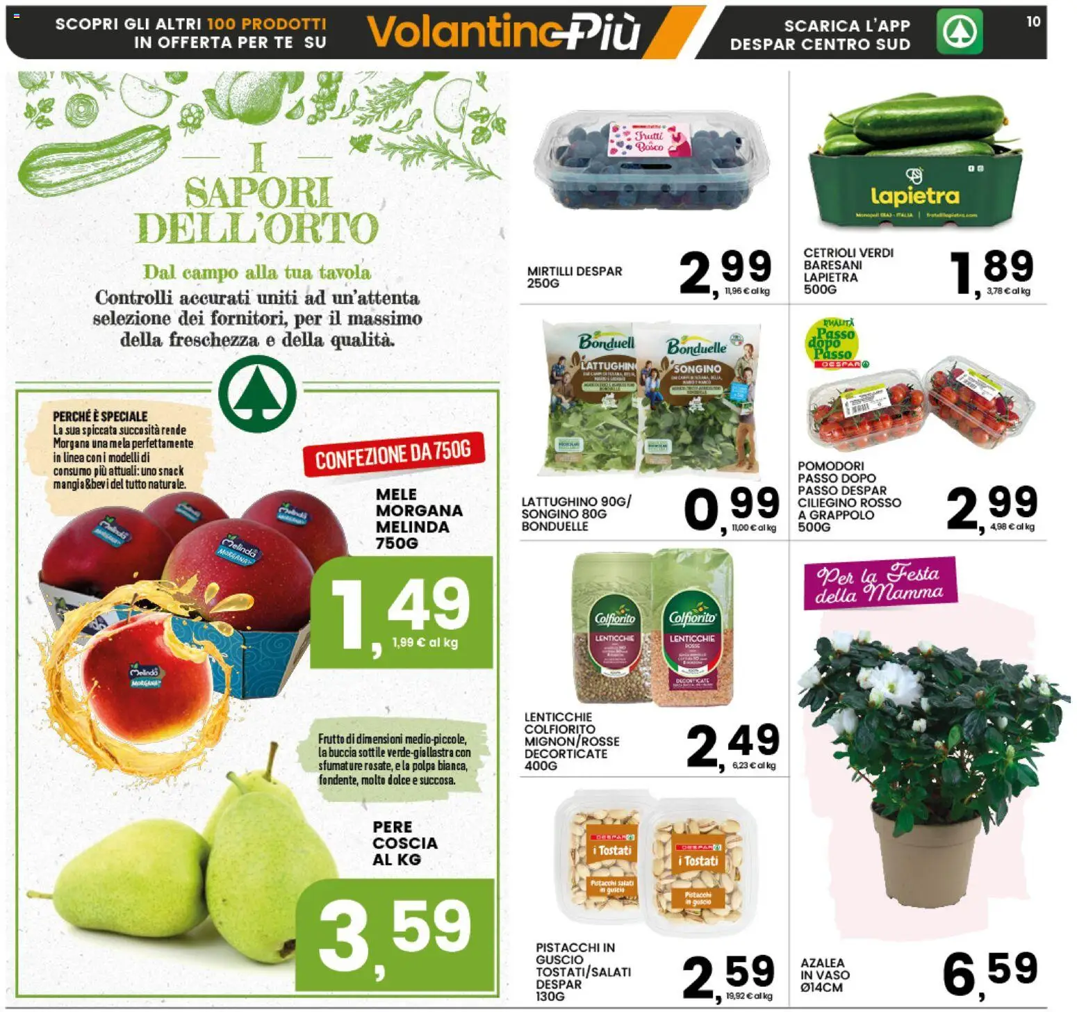 Volantino Interspar del 28.04.2026 | Pagina: 10 | Prodotti: Mele, Cetrioli, Lenticchie, Pomodori
