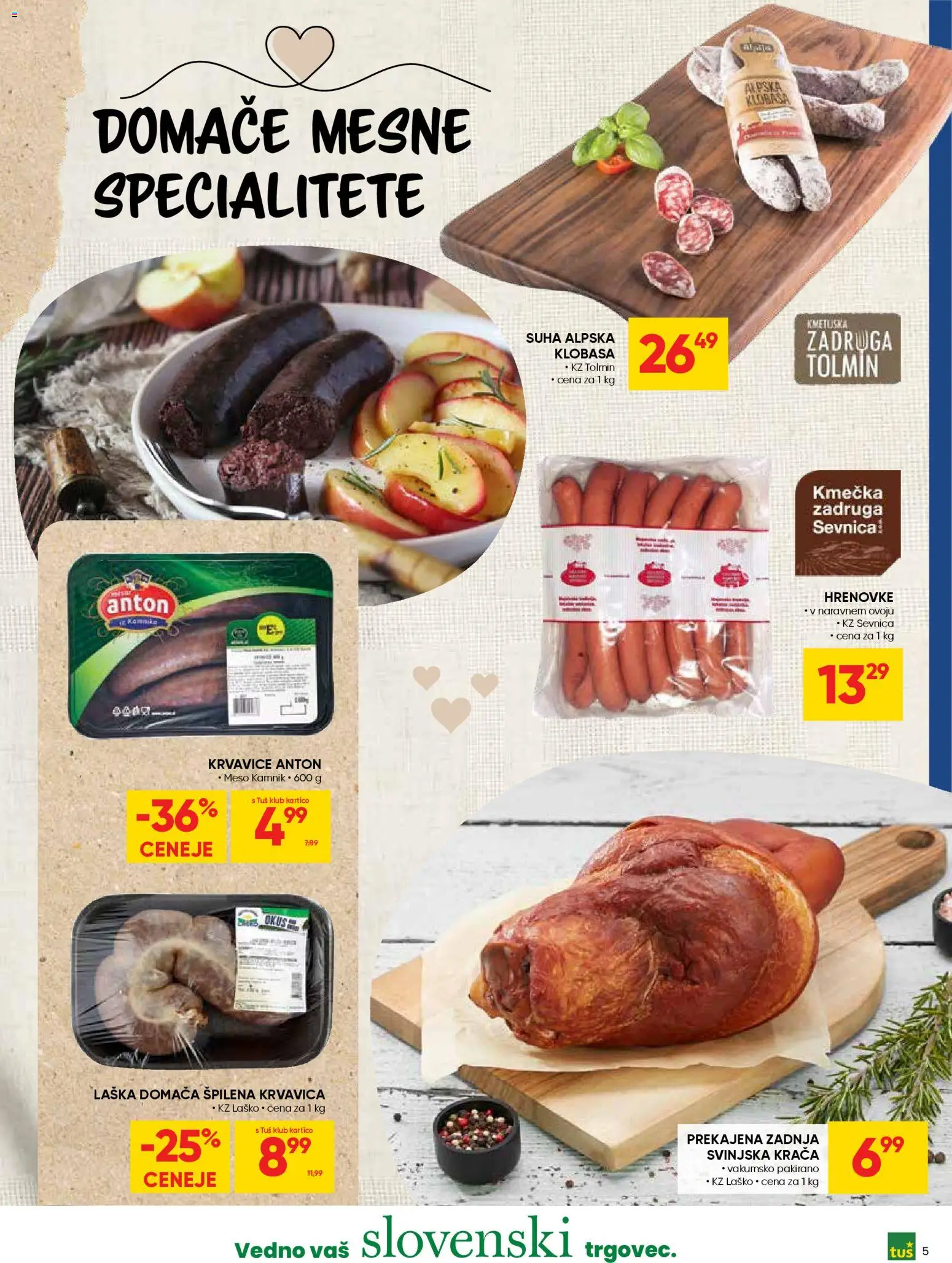 Novi Tuš katalog ponudbe – veljaven od 19.11.2025 | Stran: 5 | Izdelki: Hrenovke, Bilderrahmen