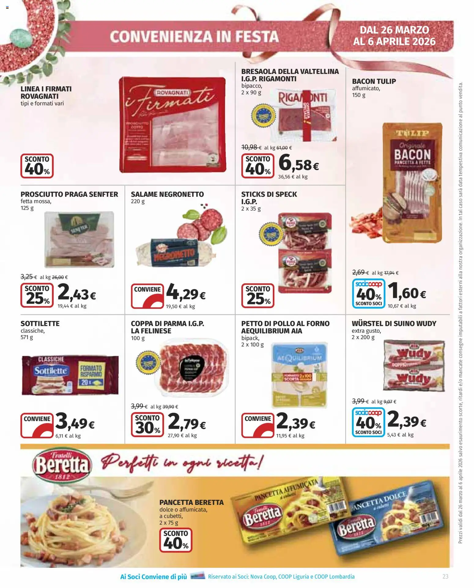 Volantino Ipercoop del 26.03.2026 | Pagina: 23 | Prodotti: Speck, Pollo, Bresaola, Prosciutto