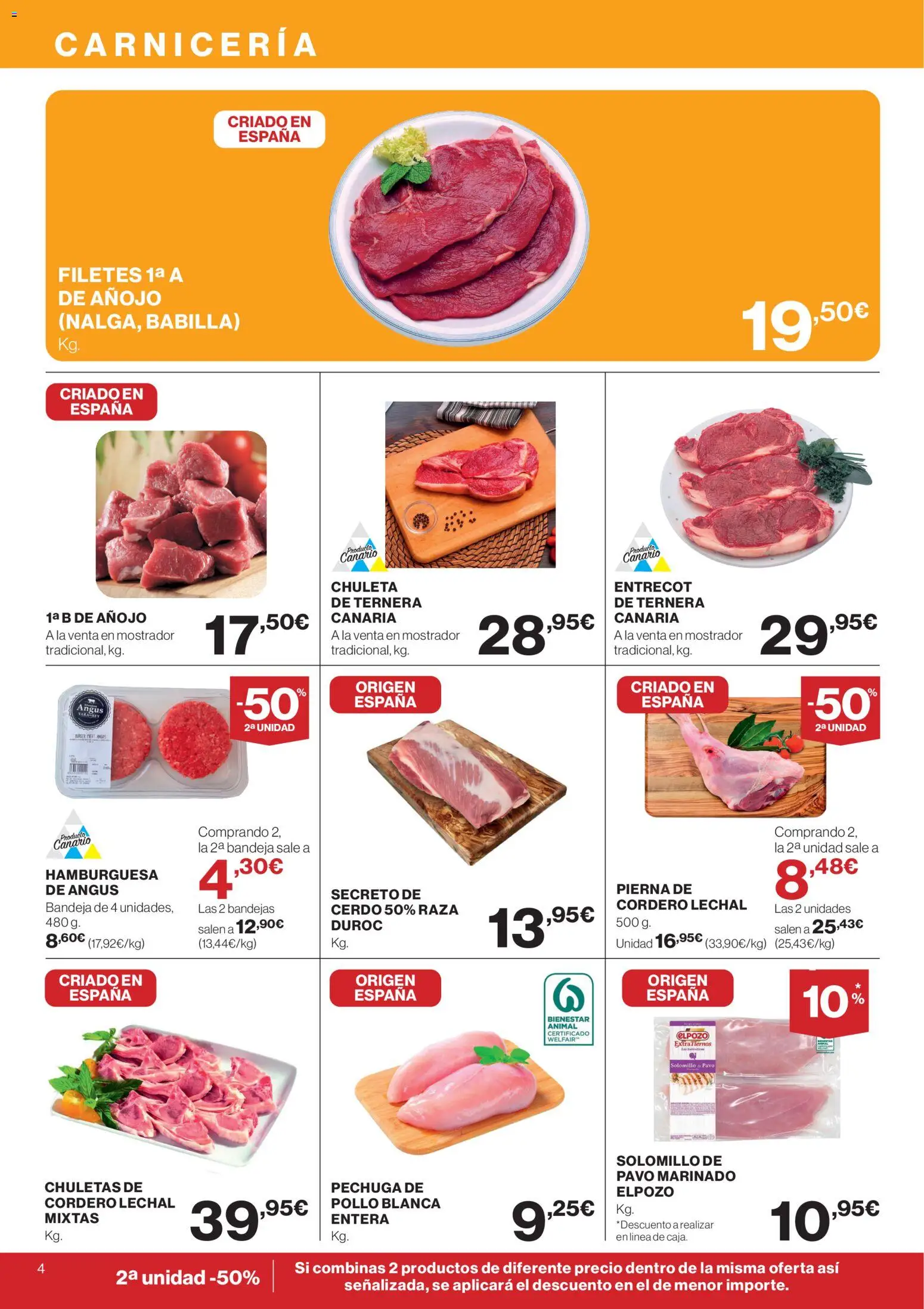 Supercor Canarias │ válido desde el 25.03.2026 | Página: 4 | Productos: Cerdo, Φίλτρο καφέ, Σοκολατούχο γάλα, Bandeja