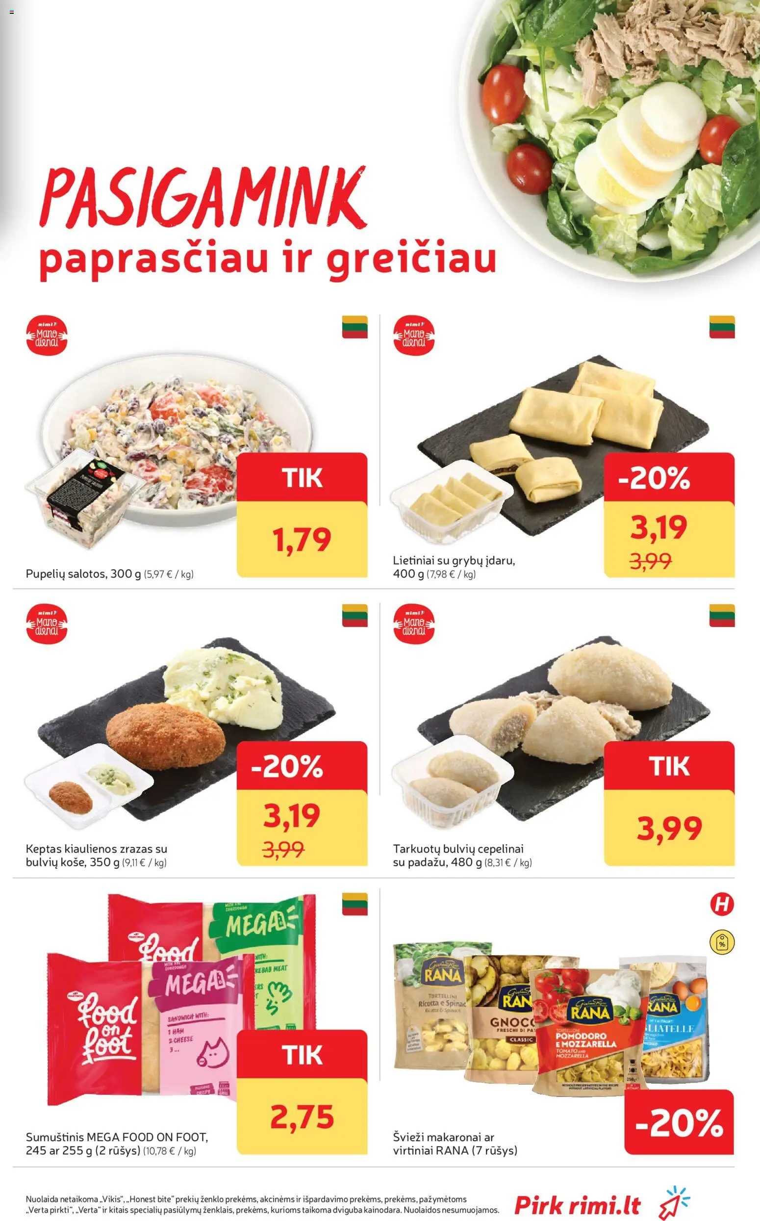 Rimi akcijos nuo 13.01.2026 | Puslapis: 15 | Prekių: Kiaulienos, Sumuštinis, Makaronai