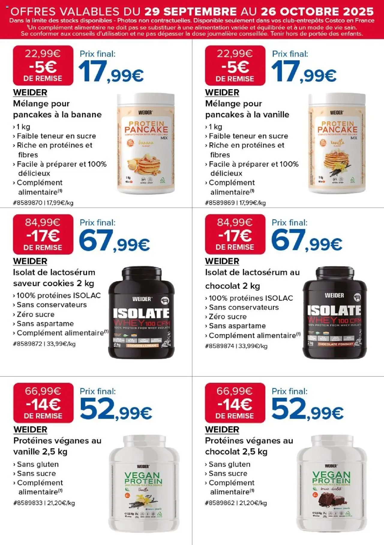{H1} | Page: 20 | Produits: Sucre, Cookies, Banane, Chocolat