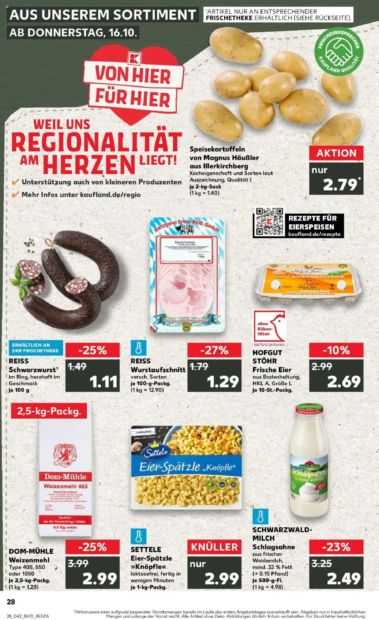 Kaufland prospekt Ehingen (Donau)	 – gültig ab 15.10.2025 | Seite: 28 | Produkte: Mühle, Schlagsahne, Weizenmehl, Pudding