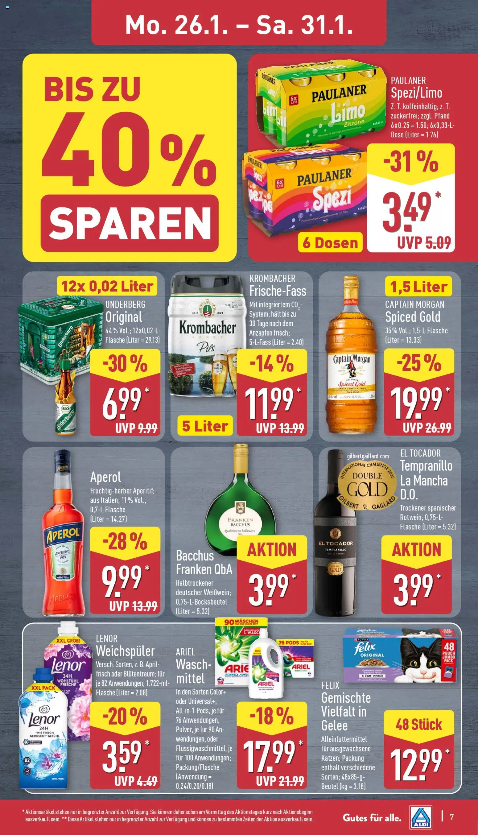 Aldi Prospekt 	 – gültig ab 26.01.2026 | Seite: 9 | Produkte: Lenor, Ariel, Zitrone, Krombacher