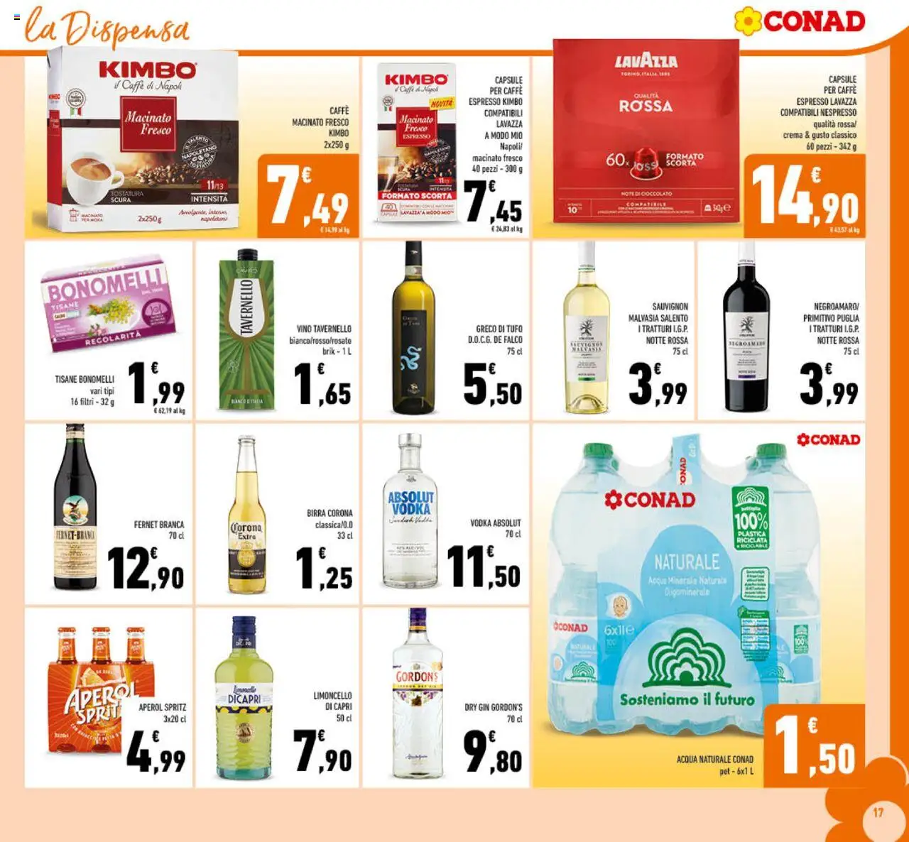 Volantino Conad del 27.08.2025 | Pagina: 17 | Prodotti: Crema, Birra, Vino, Aperol
