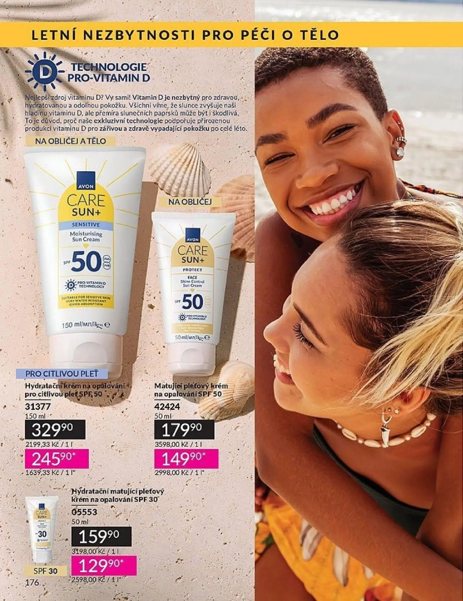 Avon Katalog 05/2026 od 01.05.2026 | Strana: 176 | Produkty: Krém, Hydratační krém, Krém na opalování, Vitamin D