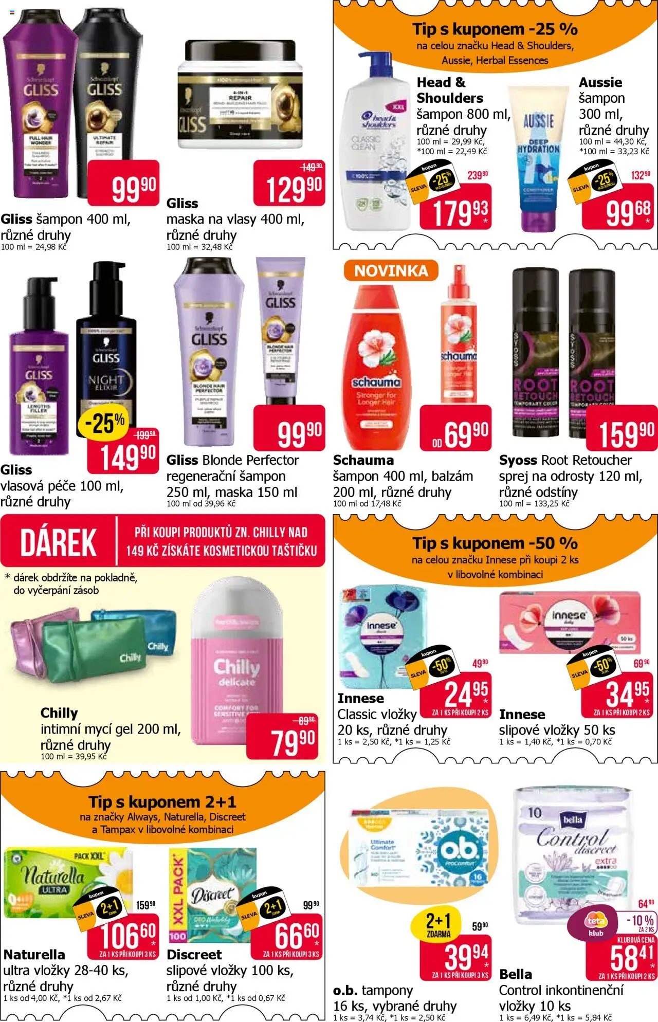 TETA Drogerie leták od 05.06.2025 | Strana: 8 | Produkty: Mycí gel, Inkontinenční vložky, Šampon, Maska