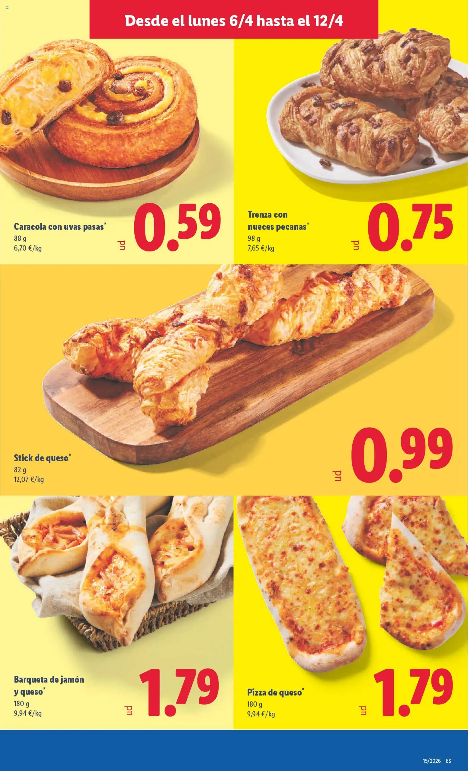 Lidl folleto │ válido desde el 06.04.2026 | Página: 5 | Productos: Queso, Τζίντζερ, Jamón, Pizza