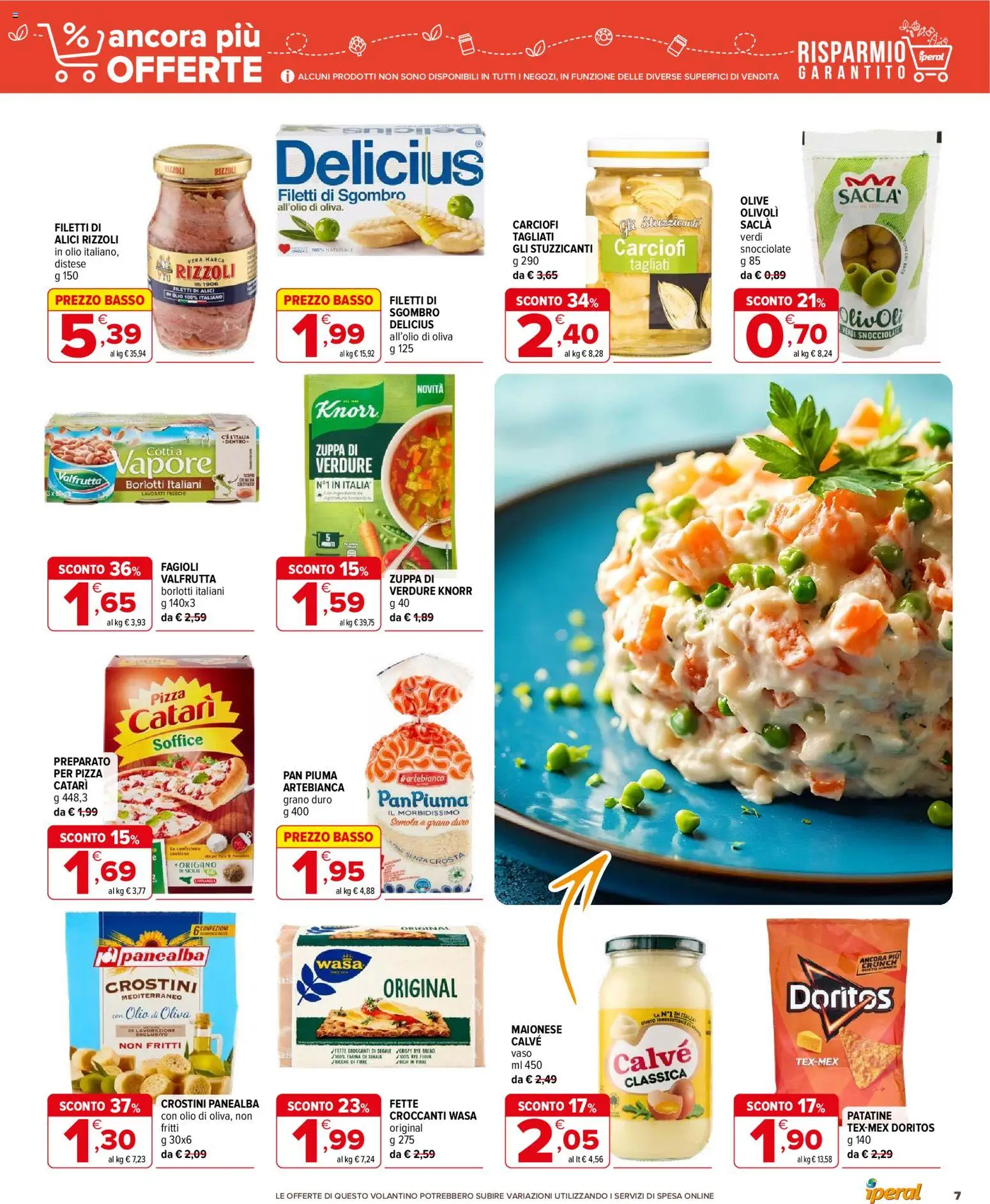 Volantino Iperal del 14.01.2026 | Pagina: 7 | Prodotti: Verdure, Maionese, Crostini, Vaso