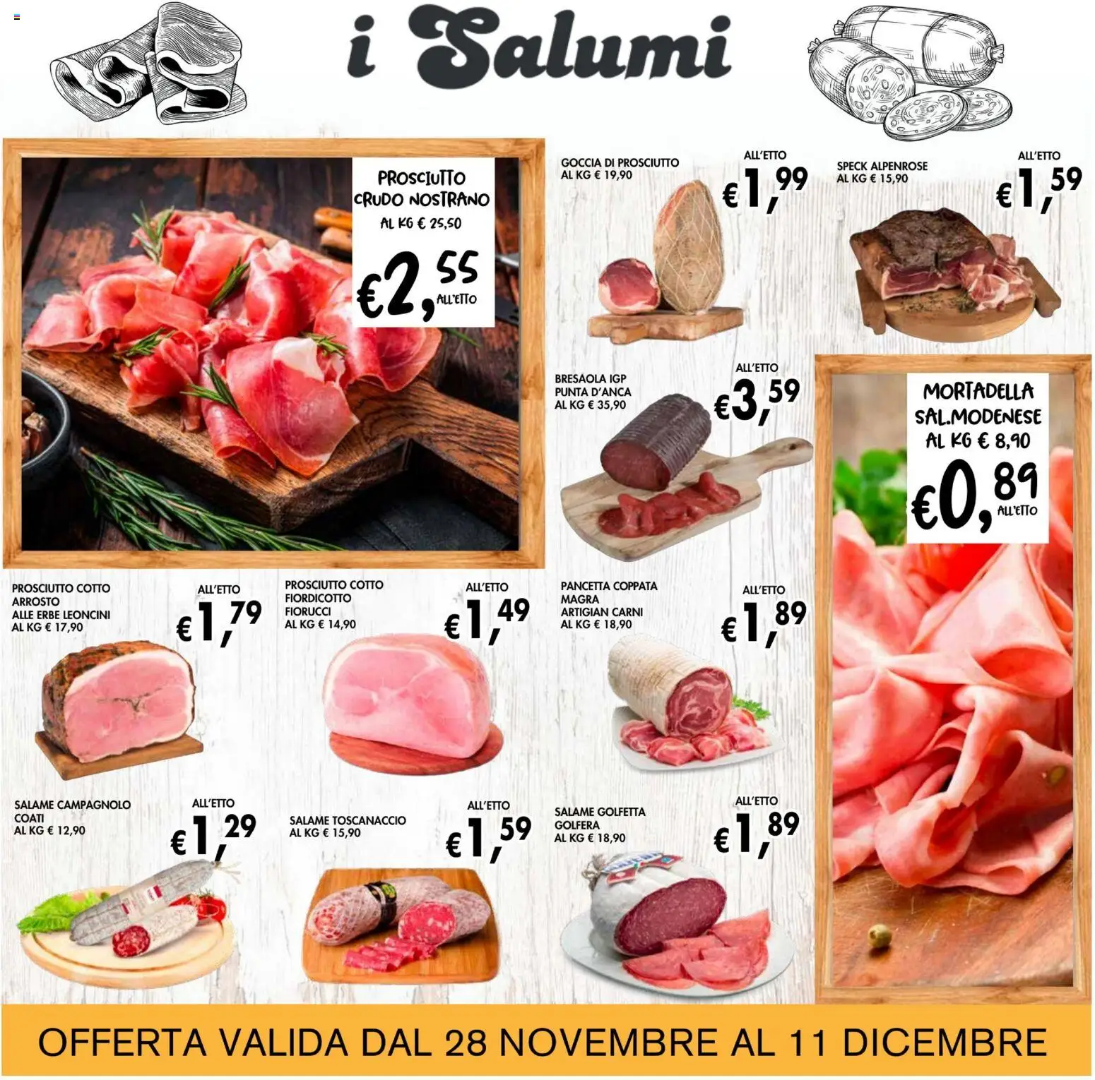 Volantino Coal del 28.11.2025 | Pagina: 9 | Prodotti: Arrosto, Bresaola, Pancetta, Mortadella