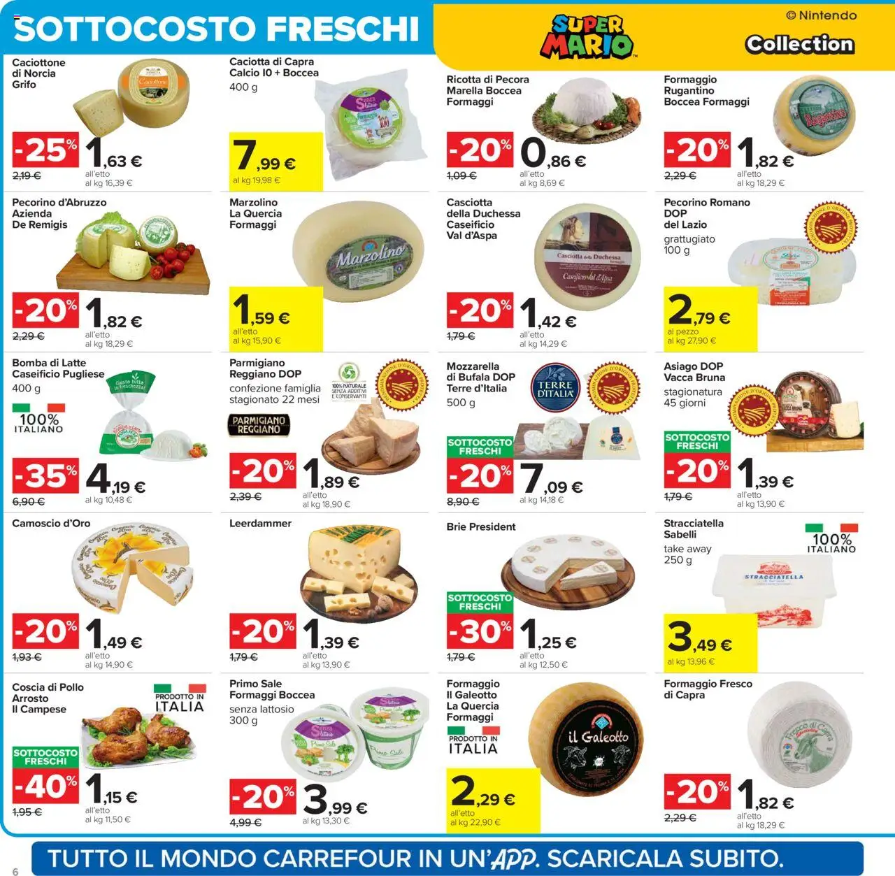 Volantino Carrefour del 15.09.2025 | Pagina: 6 | Prodotti: Mozzarella, Ricotta, Pecorino, Stracciatella